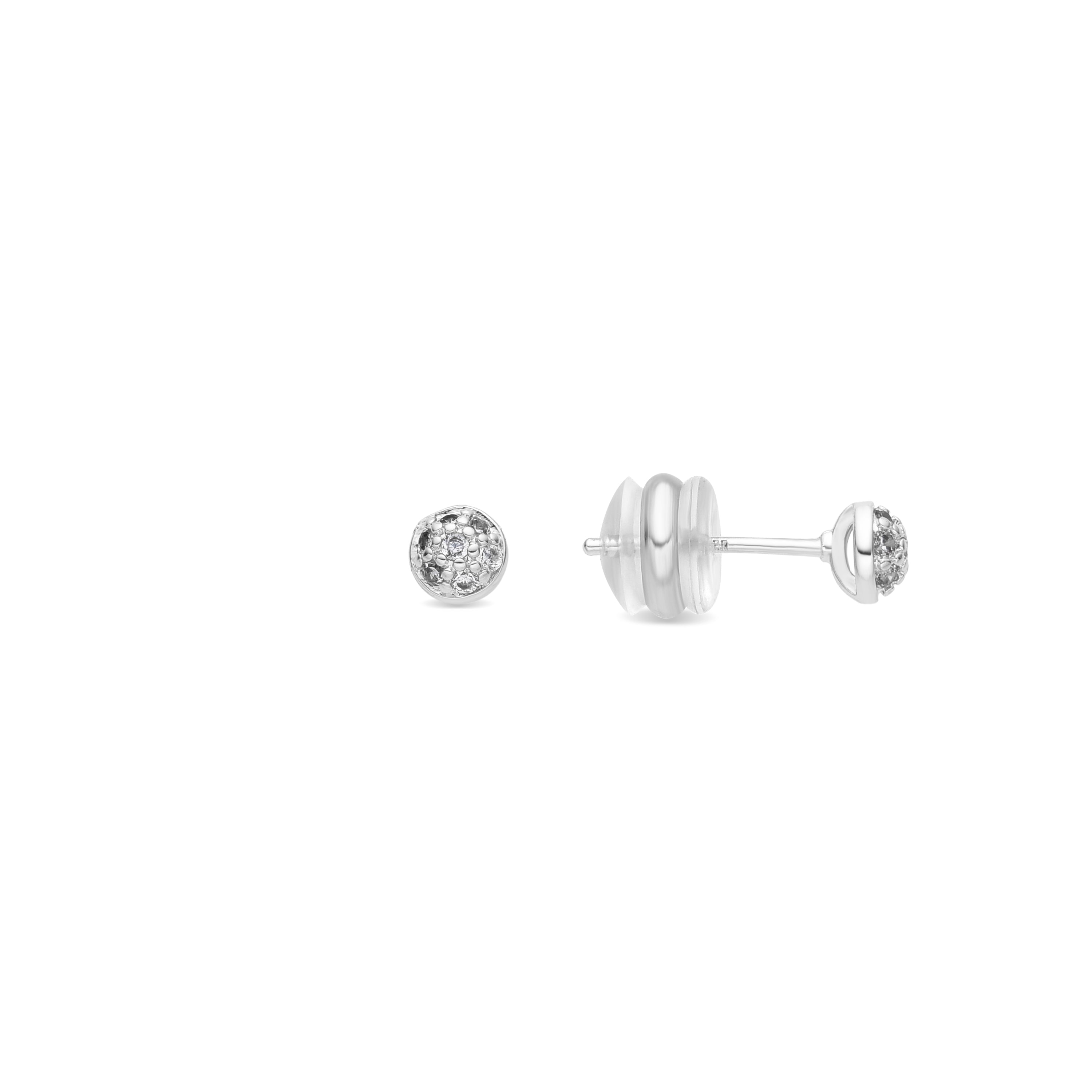 Pendientes acabado plata y Circonita Brillante - Chikra