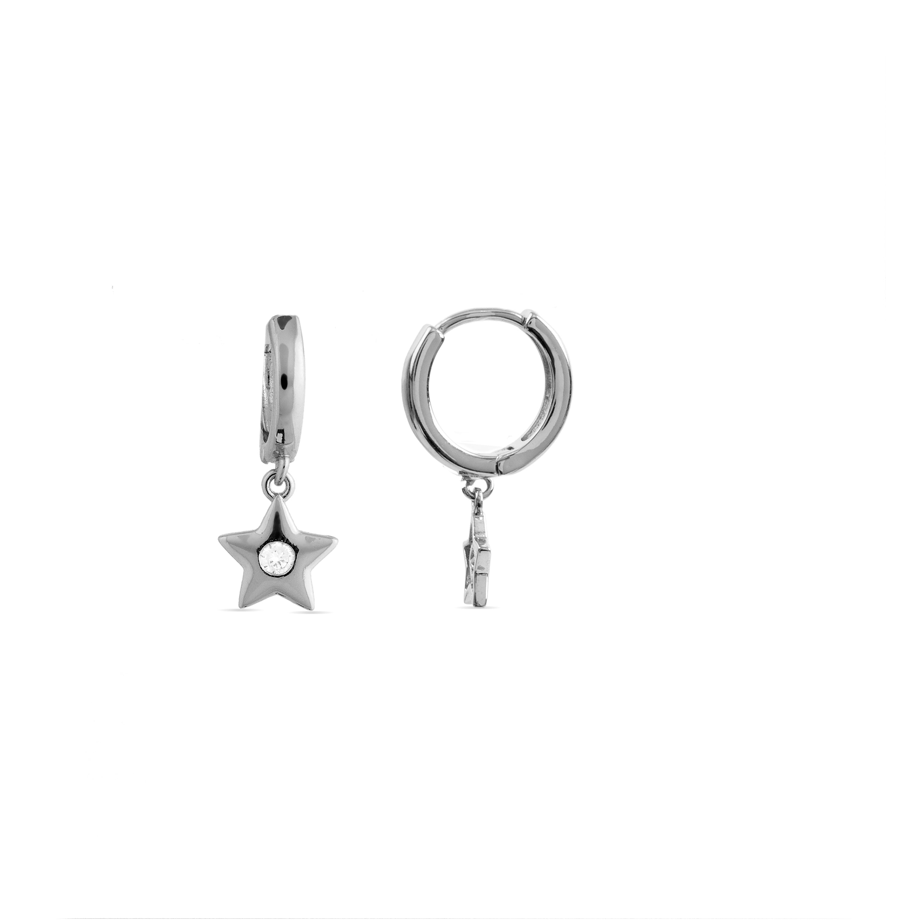 Pendientes de Circonita Brillante acabados en rodio - Lihus