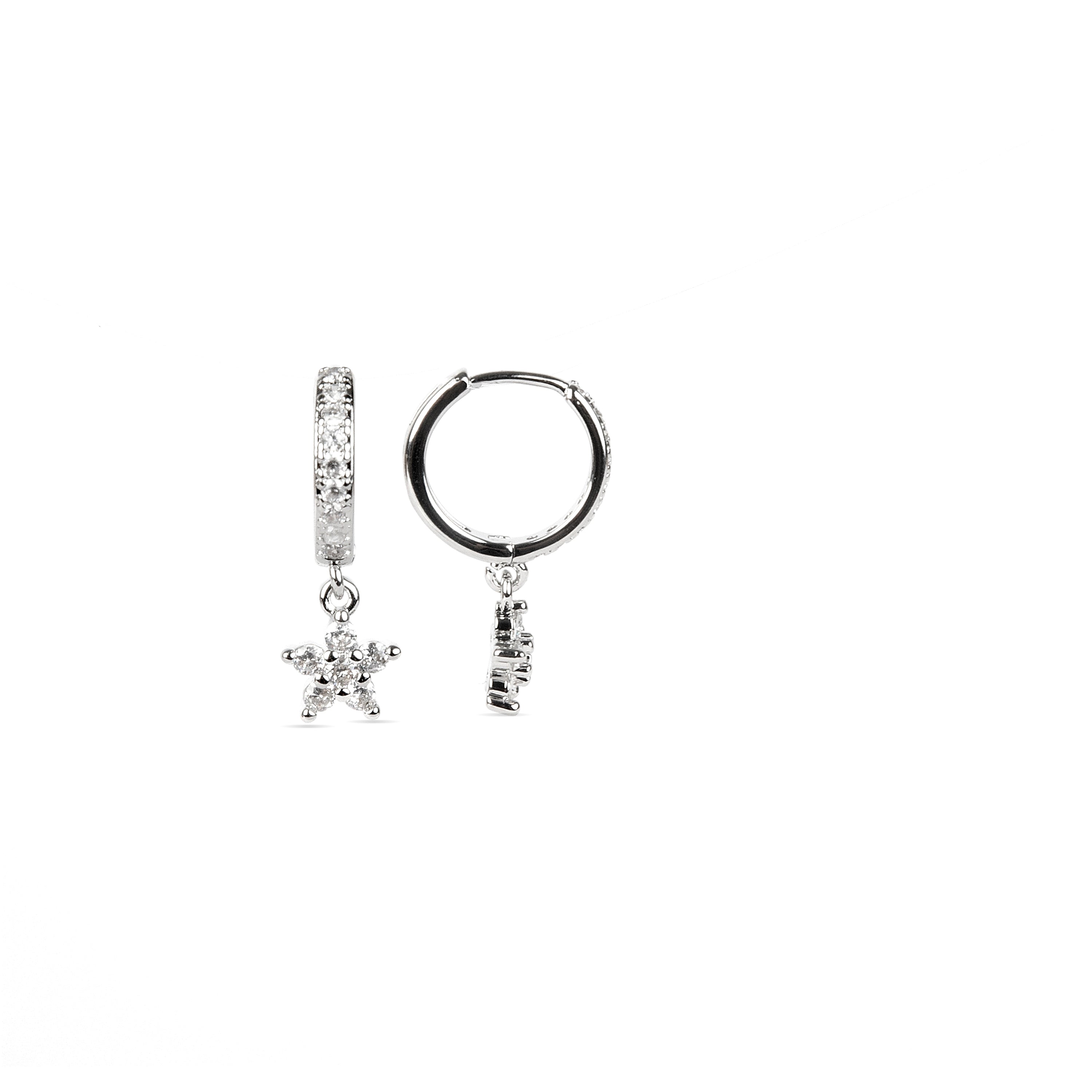 Pendientes de Circonita Brillante acabados en rodio - Kord