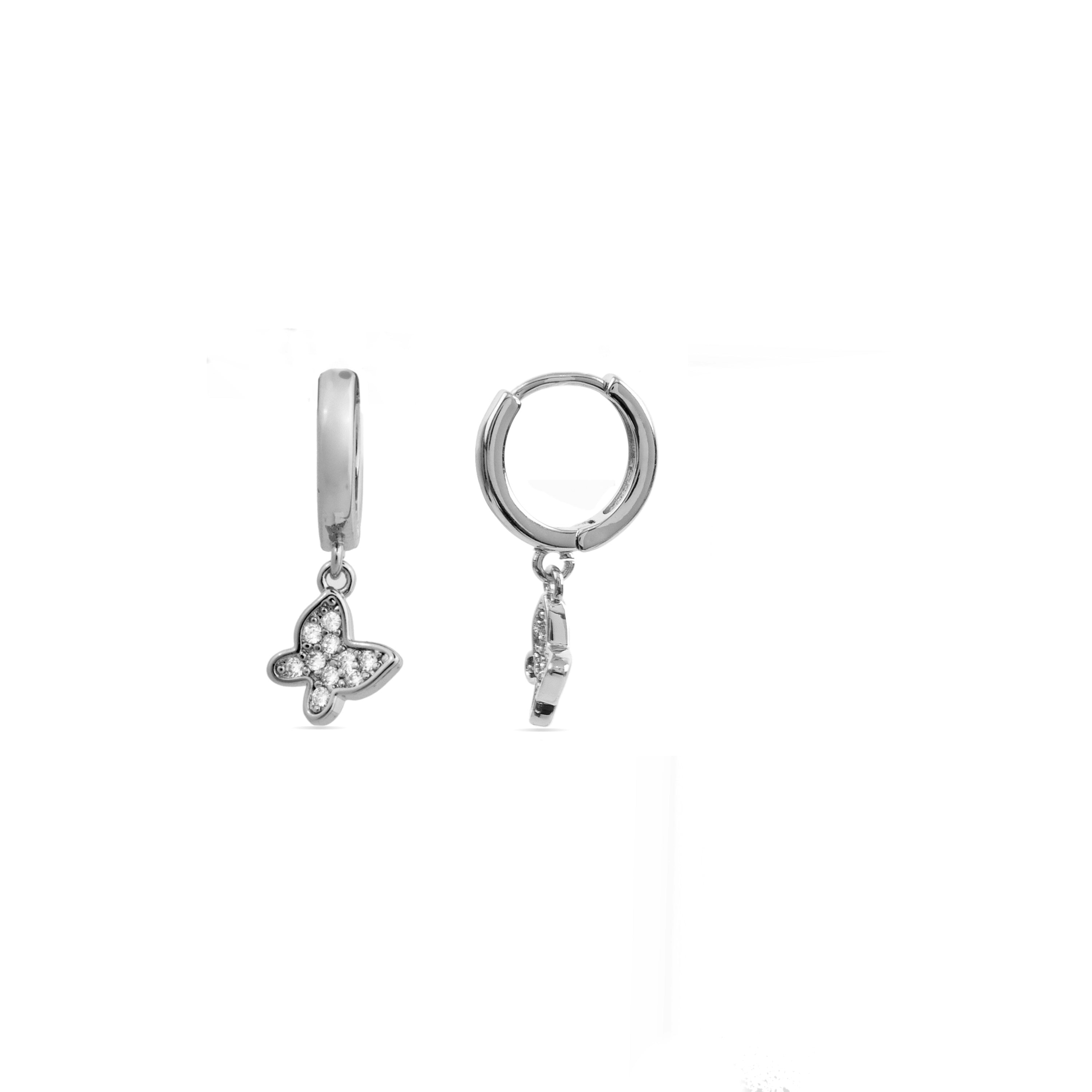 Pendientes de Circonita Brillante acabados en rodio - Kaduro