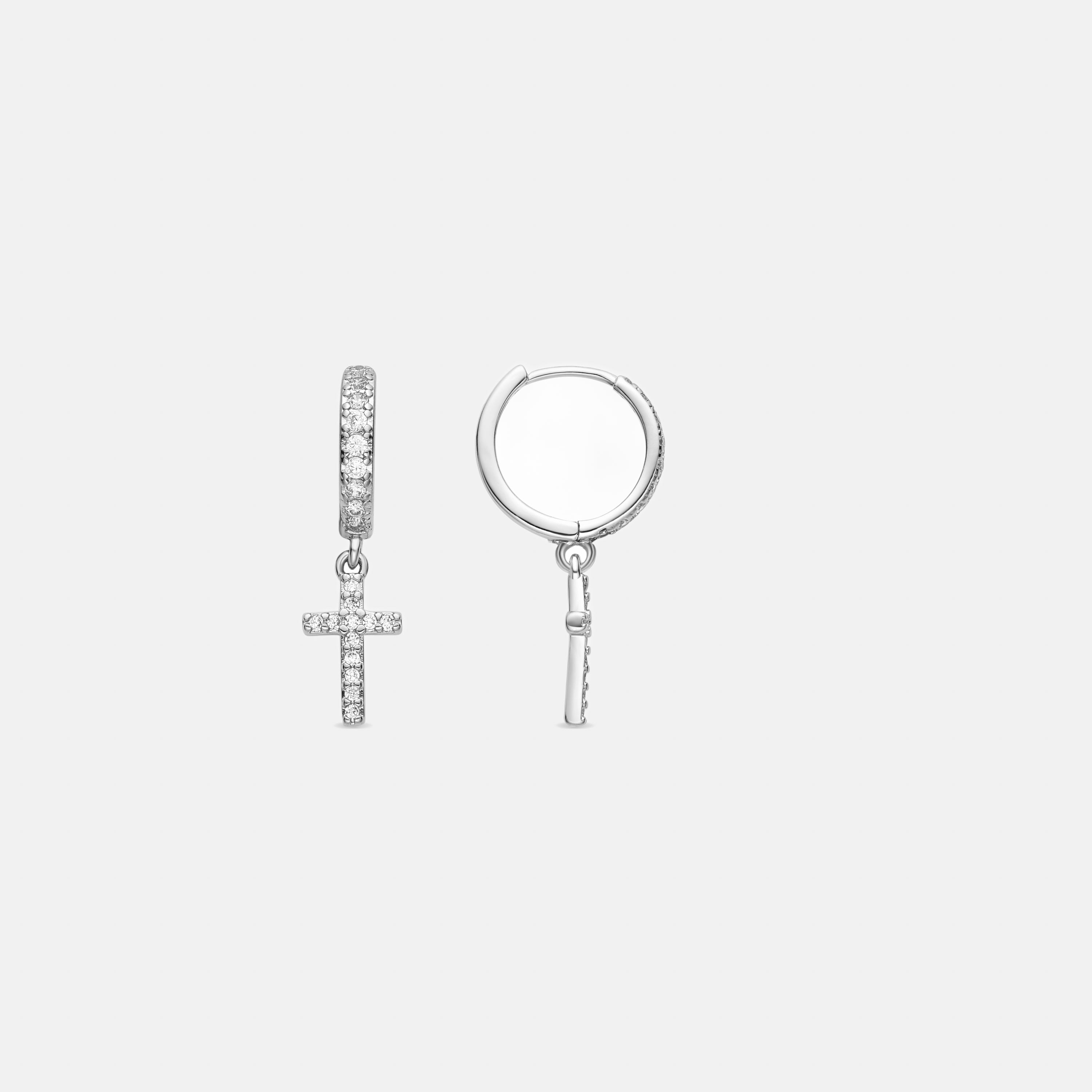 Pendientes con Circonita Brillante acabado plata - Zemu