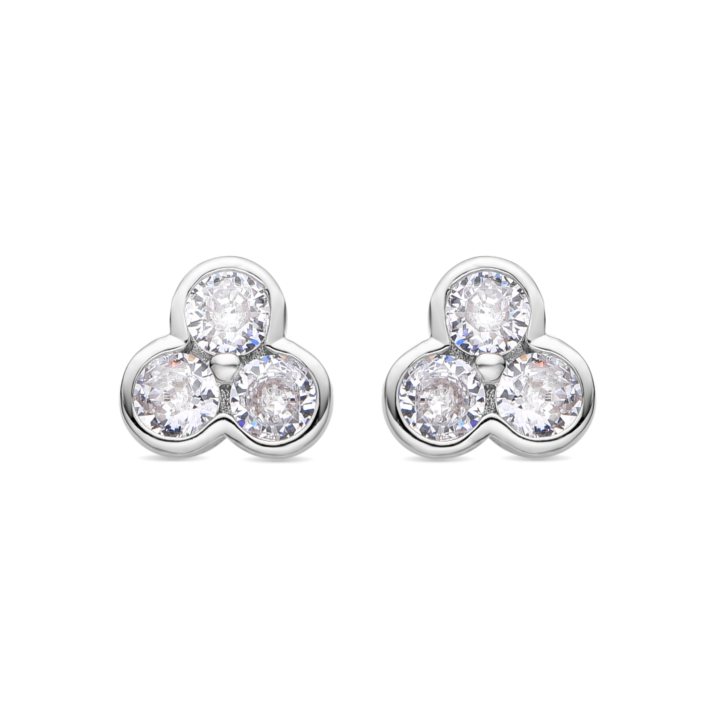 Pendientes de Circonita Brillante acabados en rodio - Kimphu