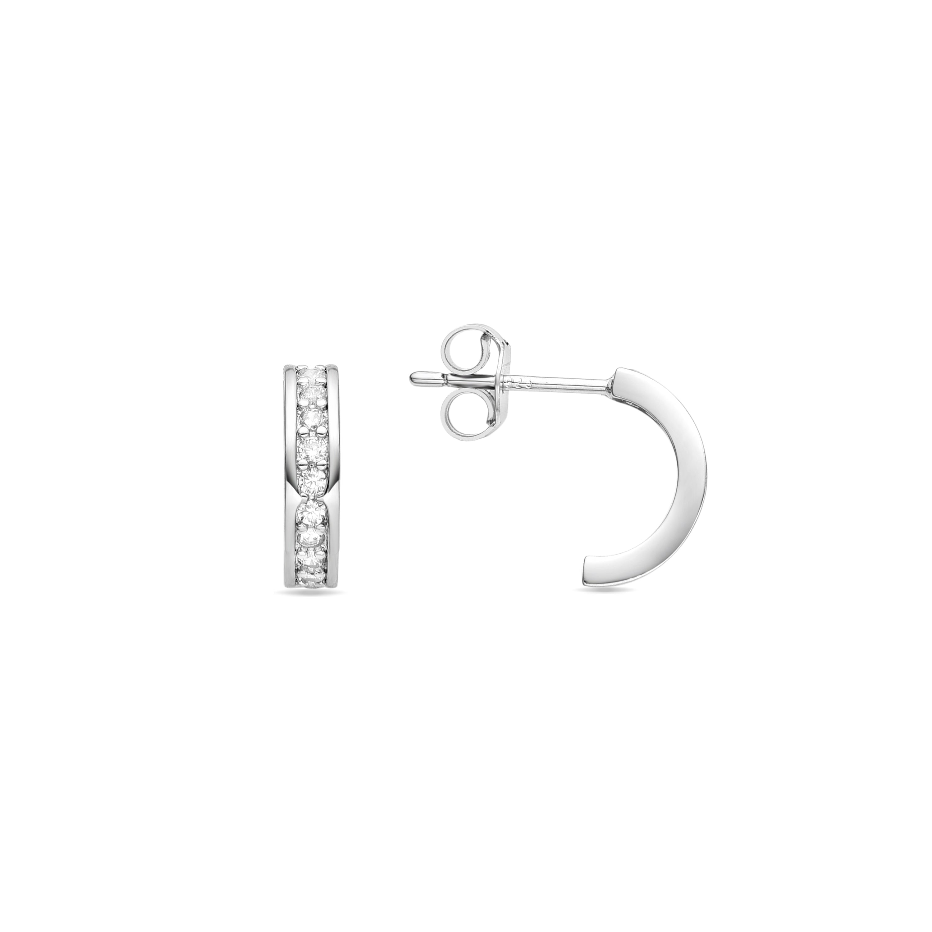 Pendientes de Circonita Brillante acabados en rodio - Alssa