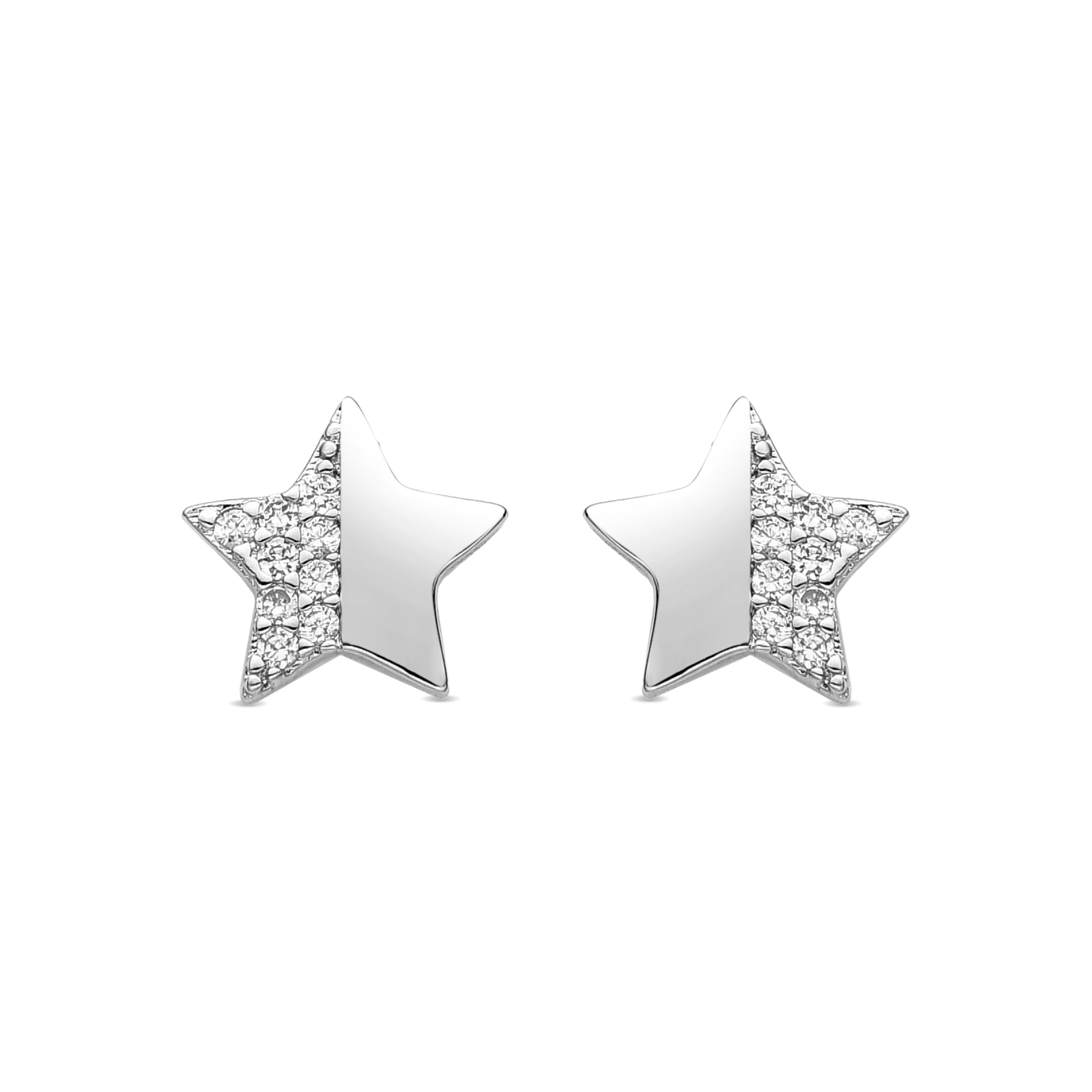 Pendientes de Circonita Brillante acabados en rodio - Shial