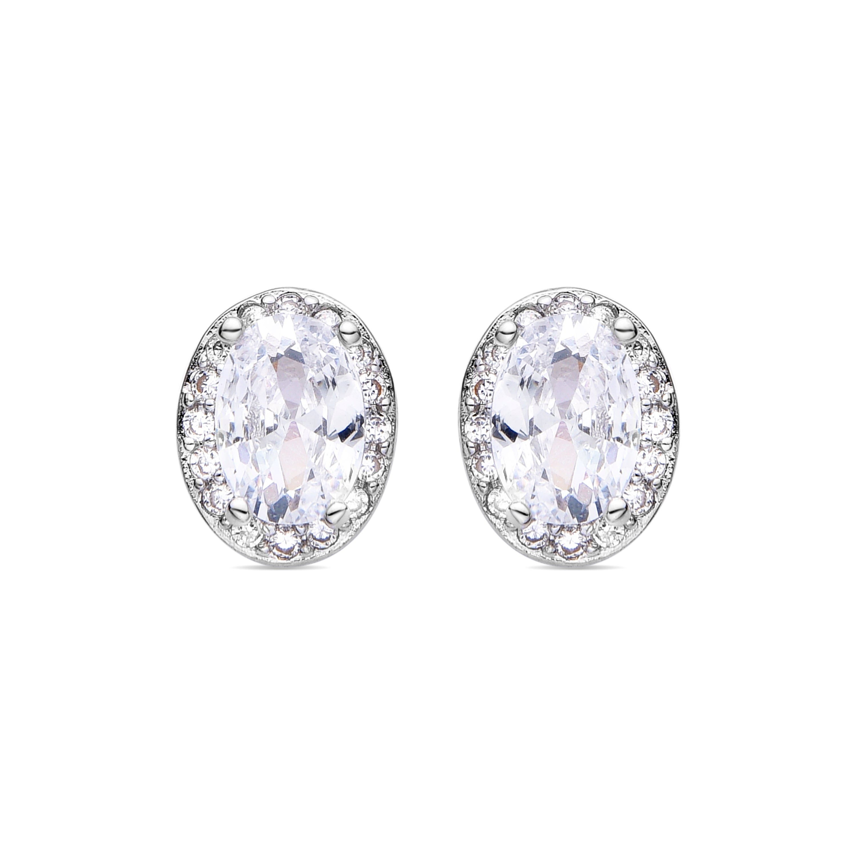 Pendientes de Circonita Brillante acabados en rodio - Kaina
