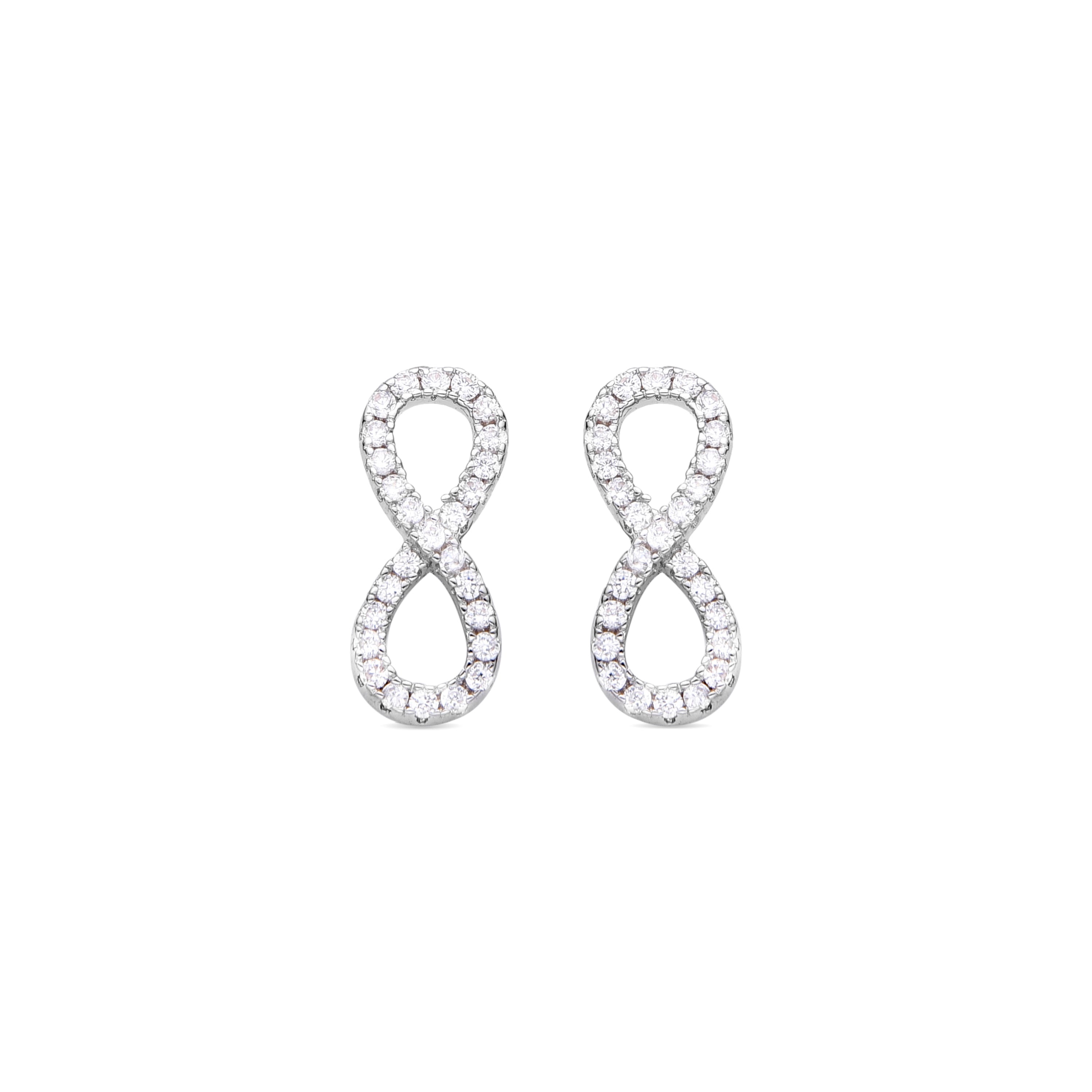 Pendientes de Circonita Brillante acabados en rodio - Infinity