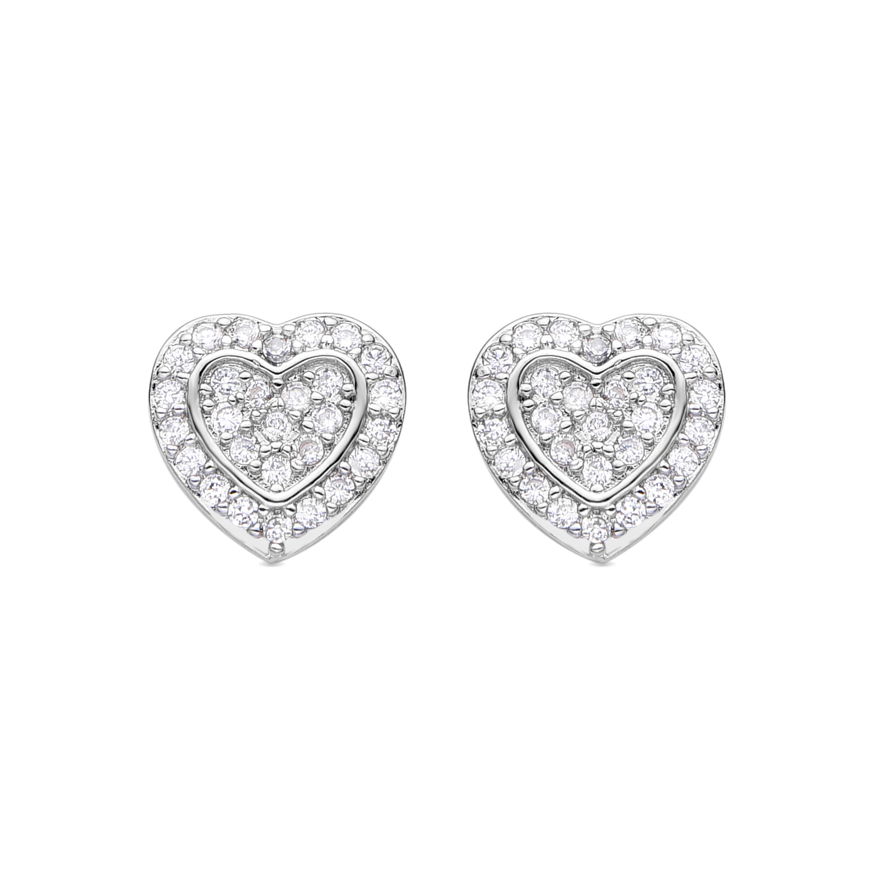 Pendientes de Circonita Brillante acabados en rodio - Manye