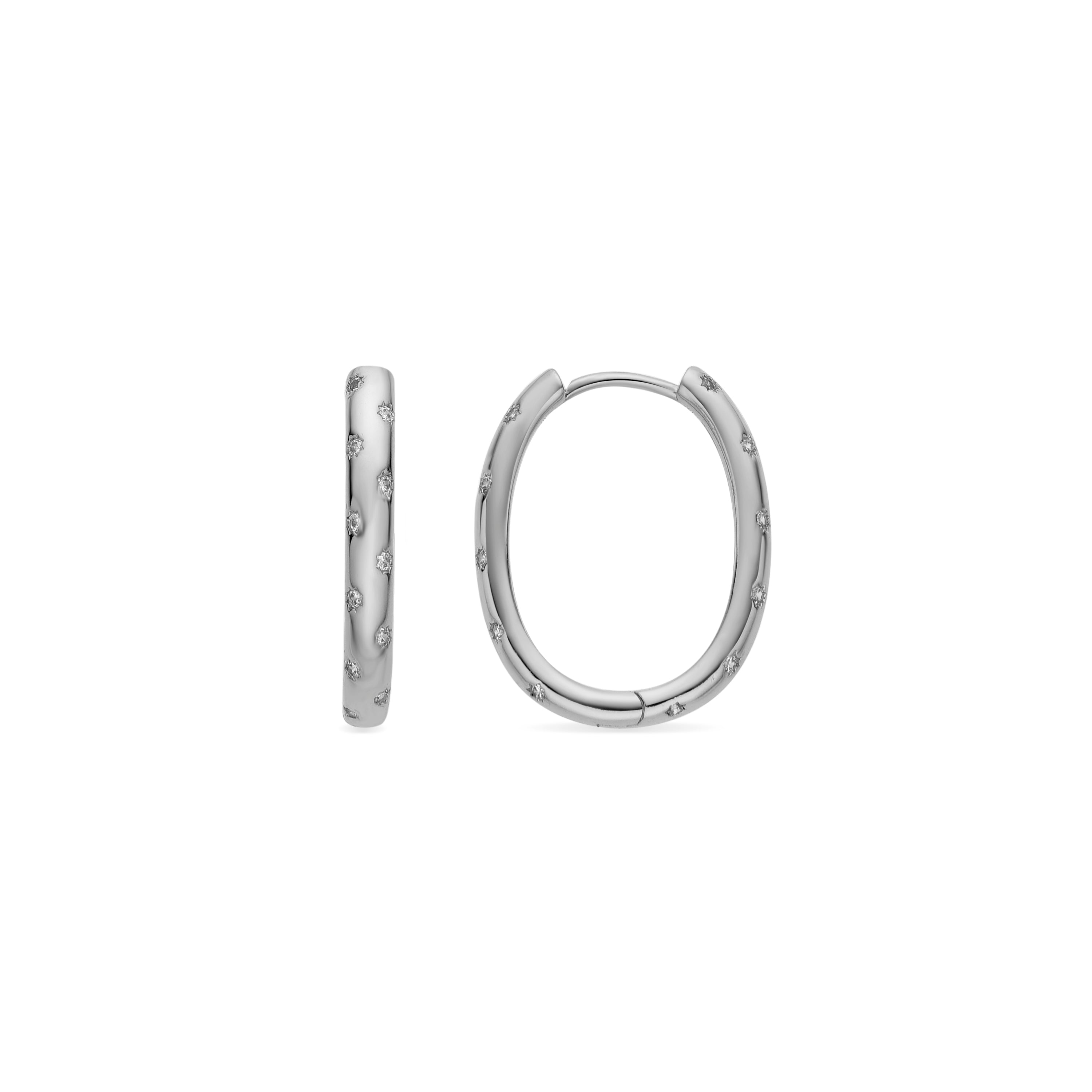 Pendientes con Circonita Brillante acabado plata - Dinlah