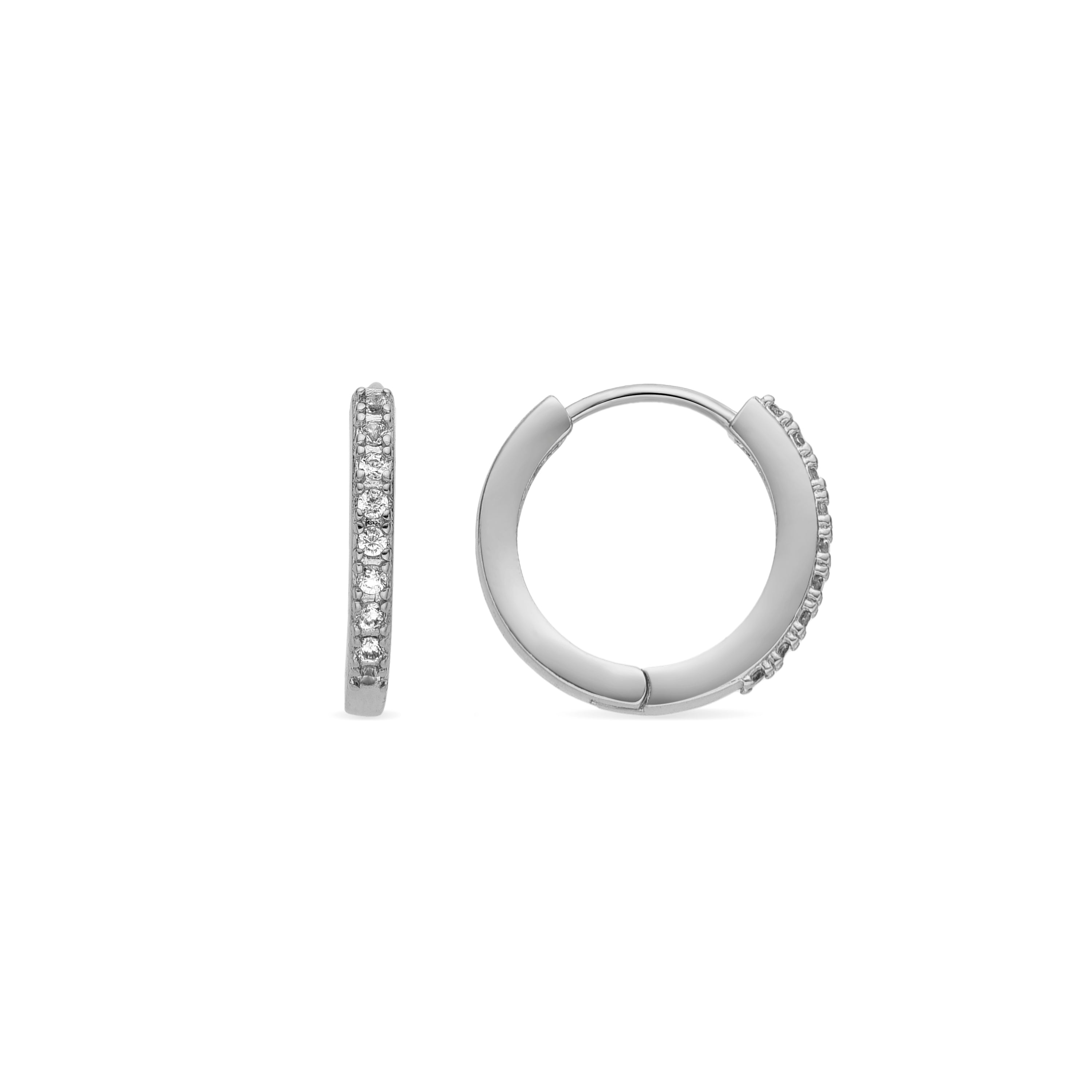 Pendientes con Circonita Brillante acabado plata - Kadin