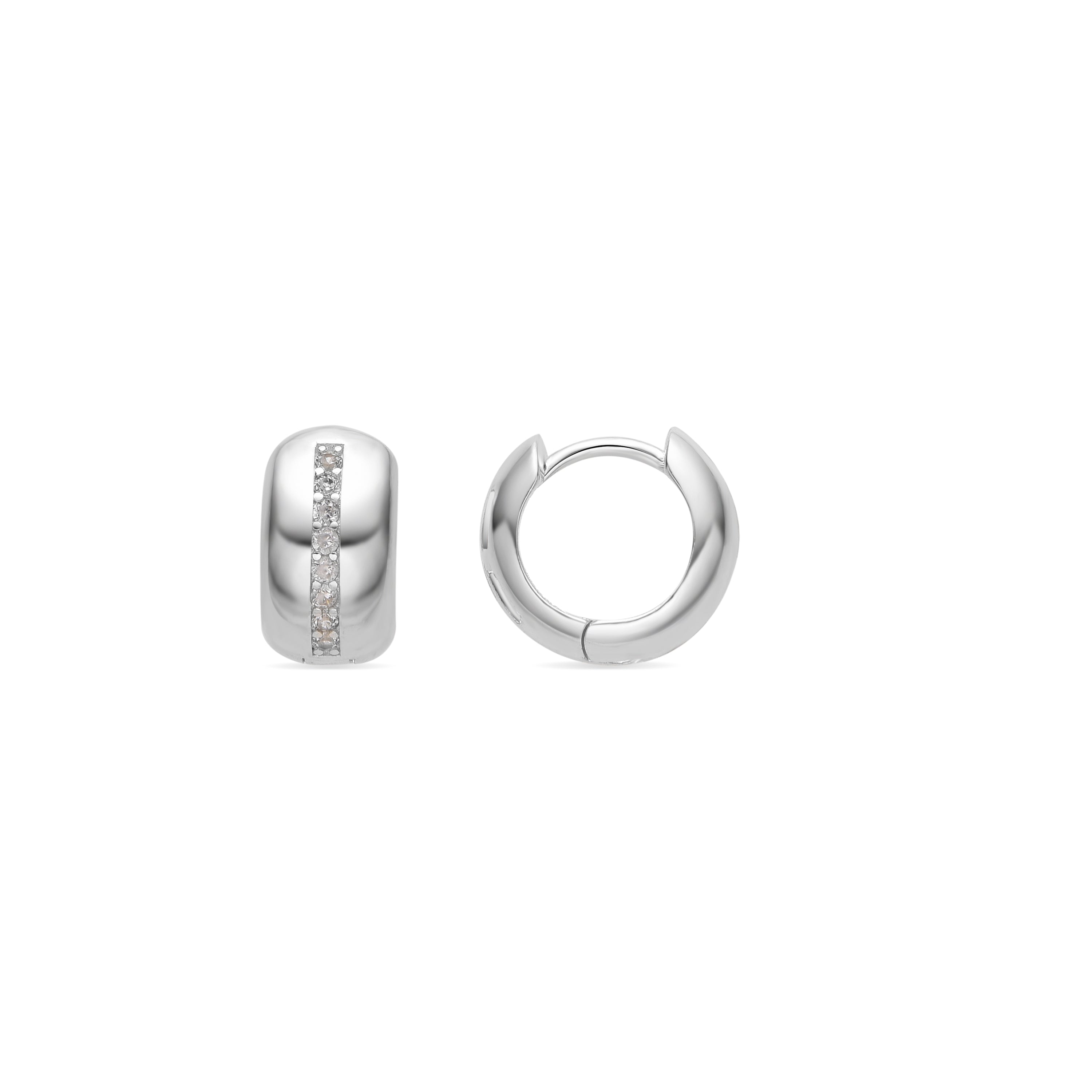 Pendientes con Circonita Brillante acabado plata - Shio