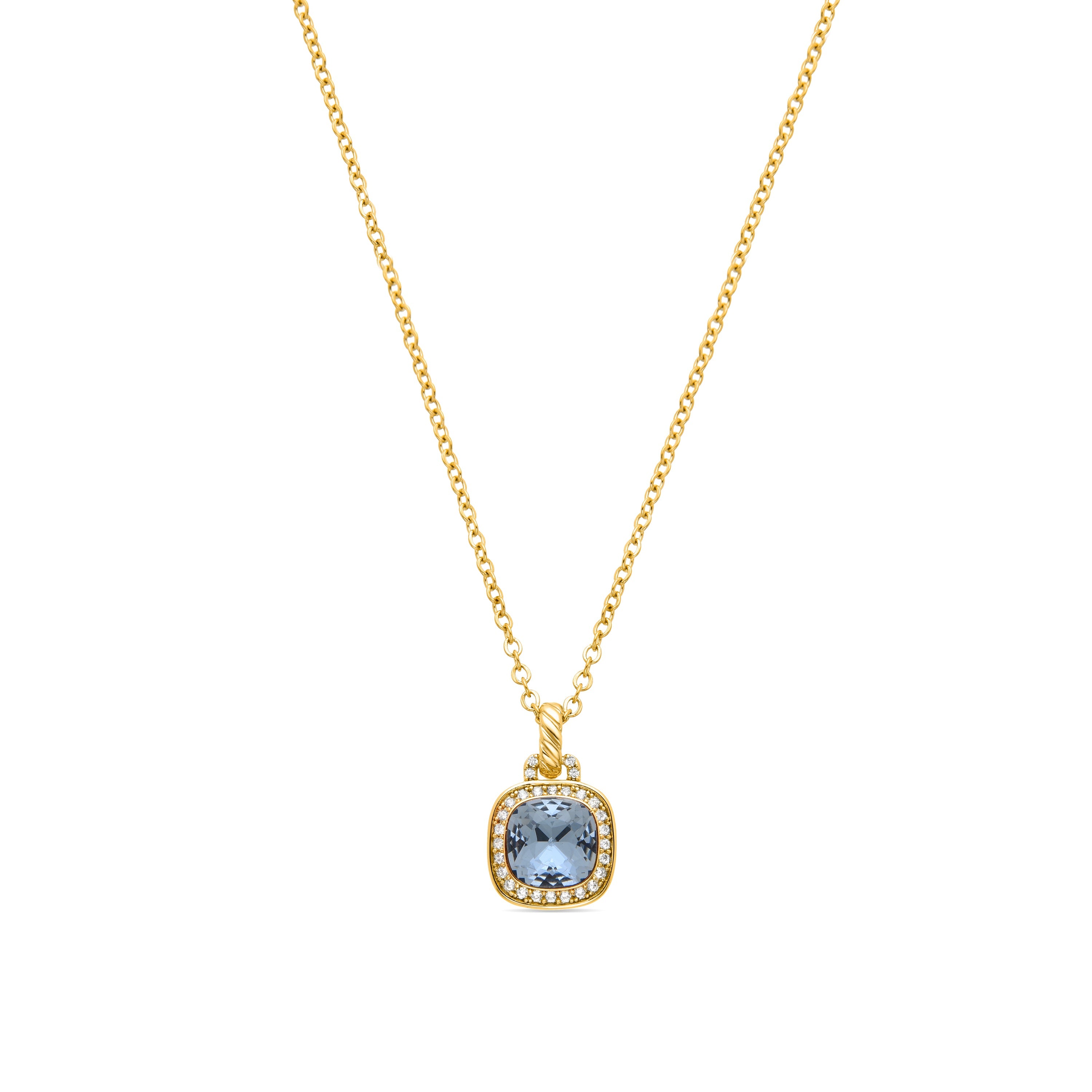 Collar de Cristal Azul acabado en rodio - Crosane
