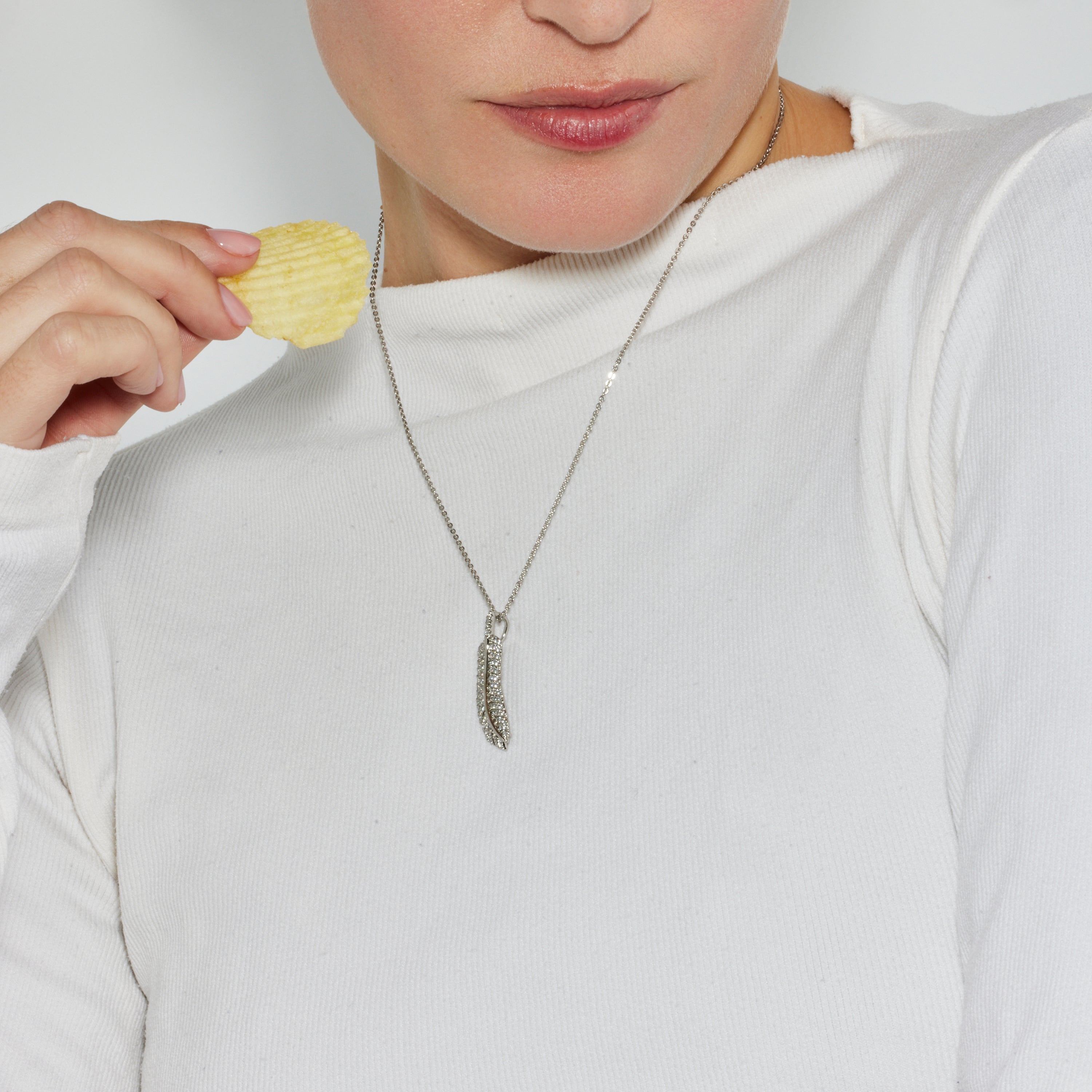 Collana con Zirconia Brillante finitura argento - Hizbel