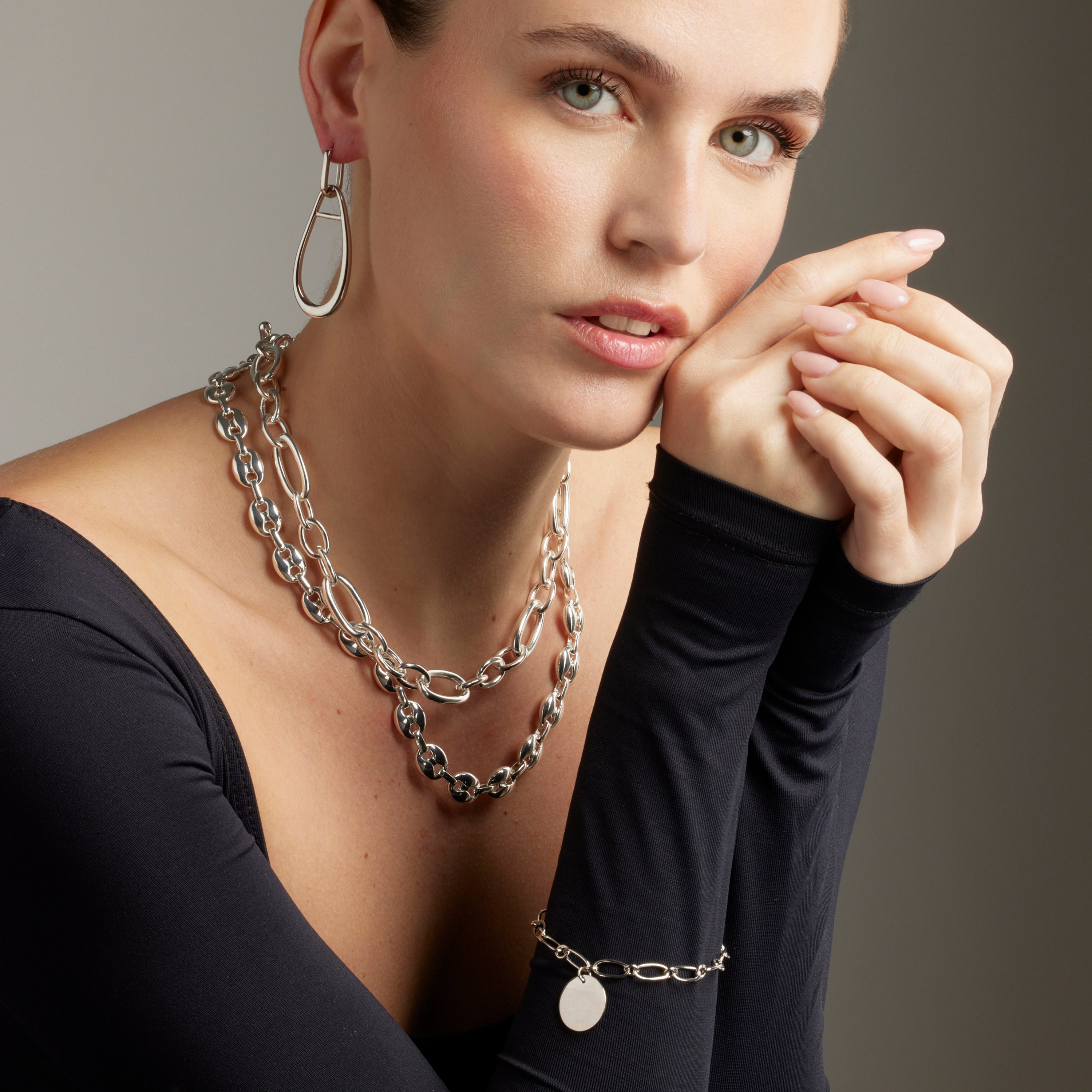Collier en finition rhodium - Oplie