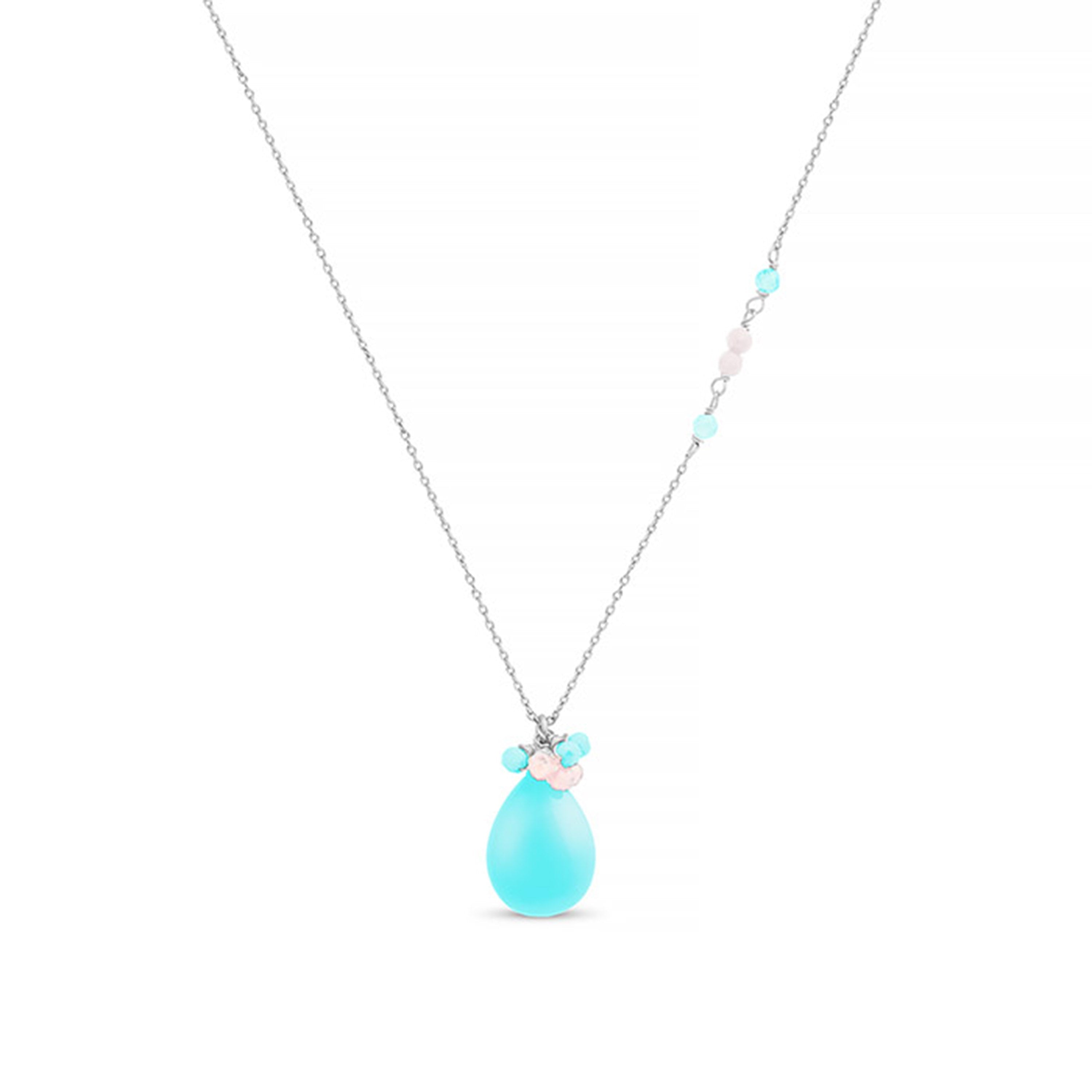 Collar de Turquesa acabado en rodio - Adak