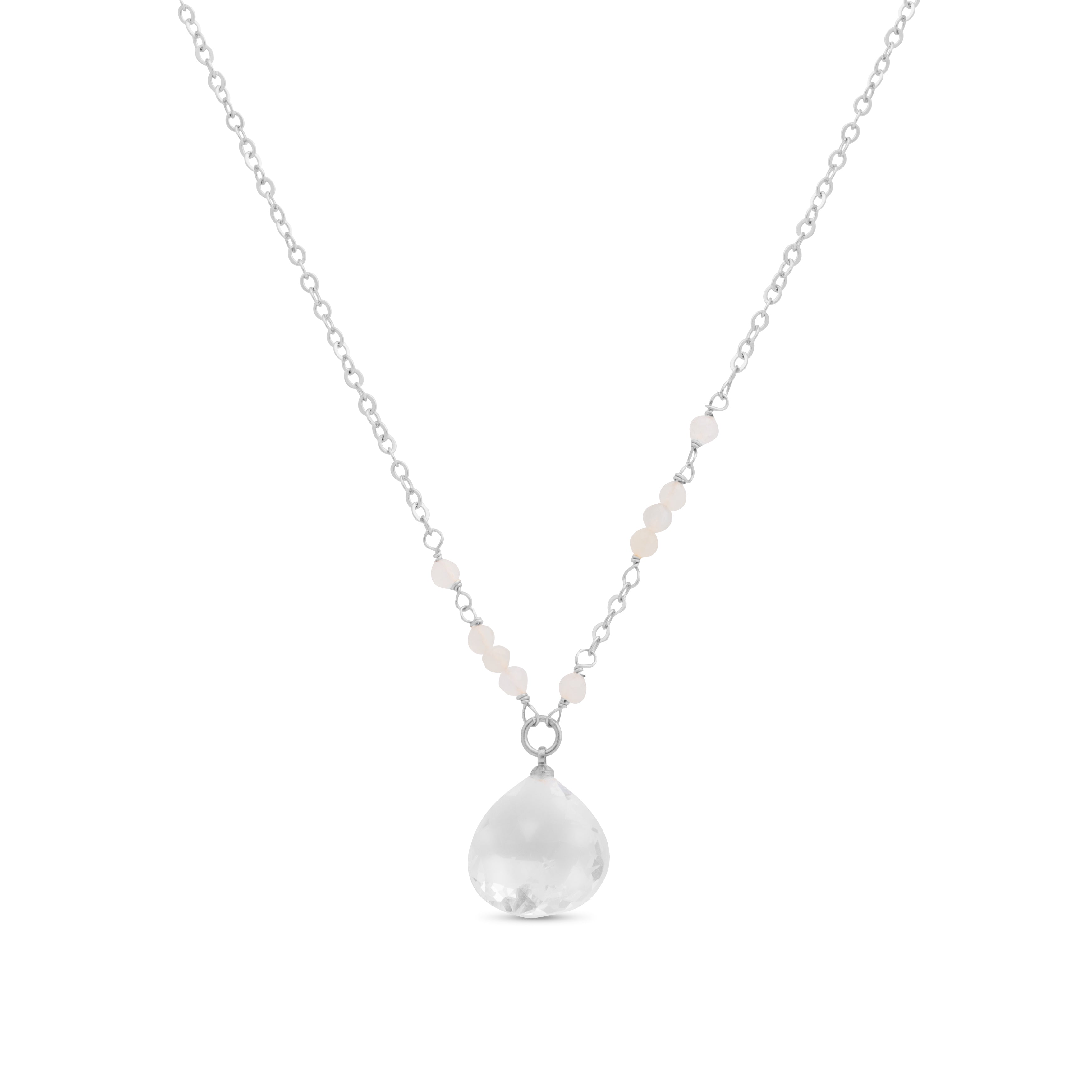 Collana in Cristallo Bianco finitura rodio - Zoqoyi