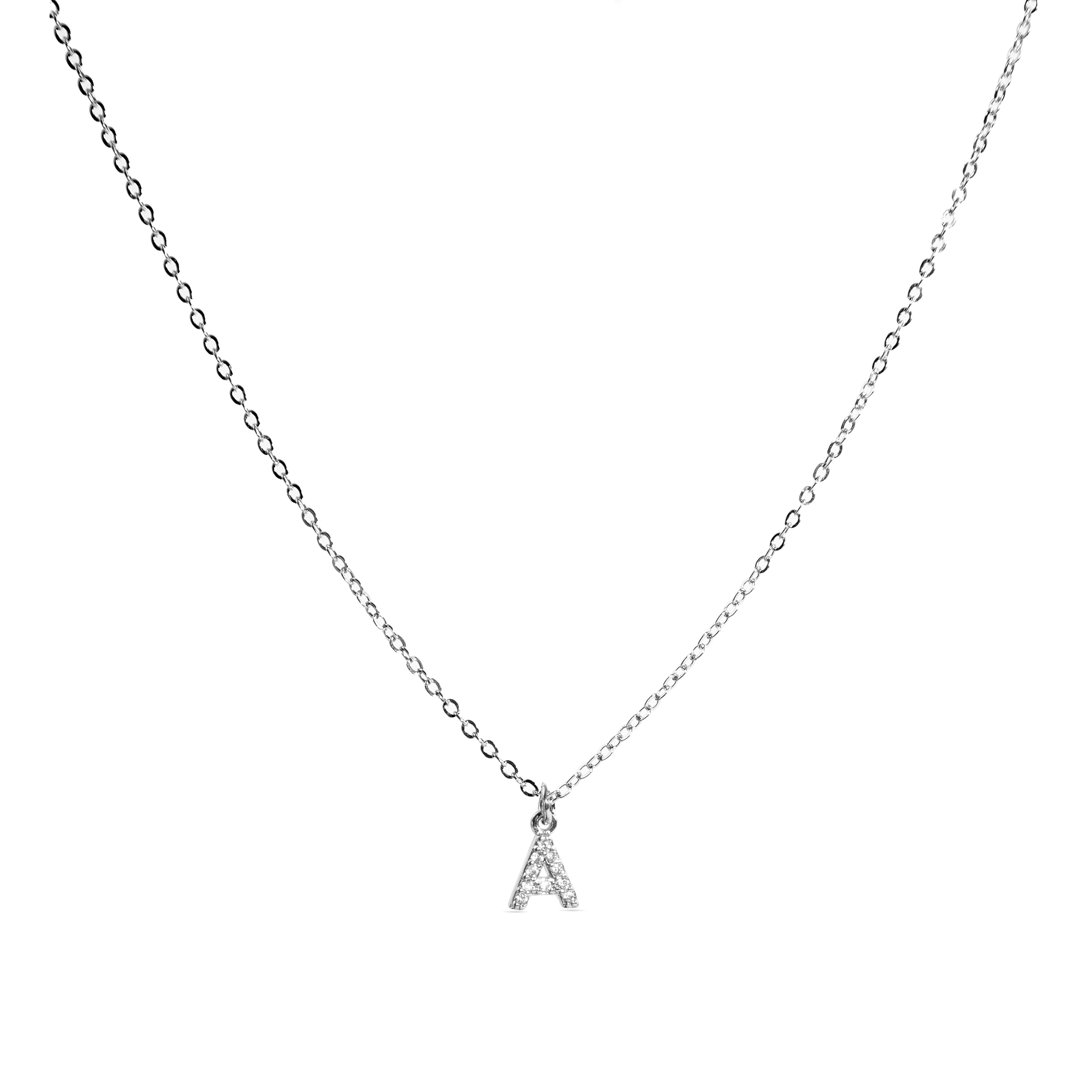 Collar con Circonita Brillante acabado plata - Alphabet