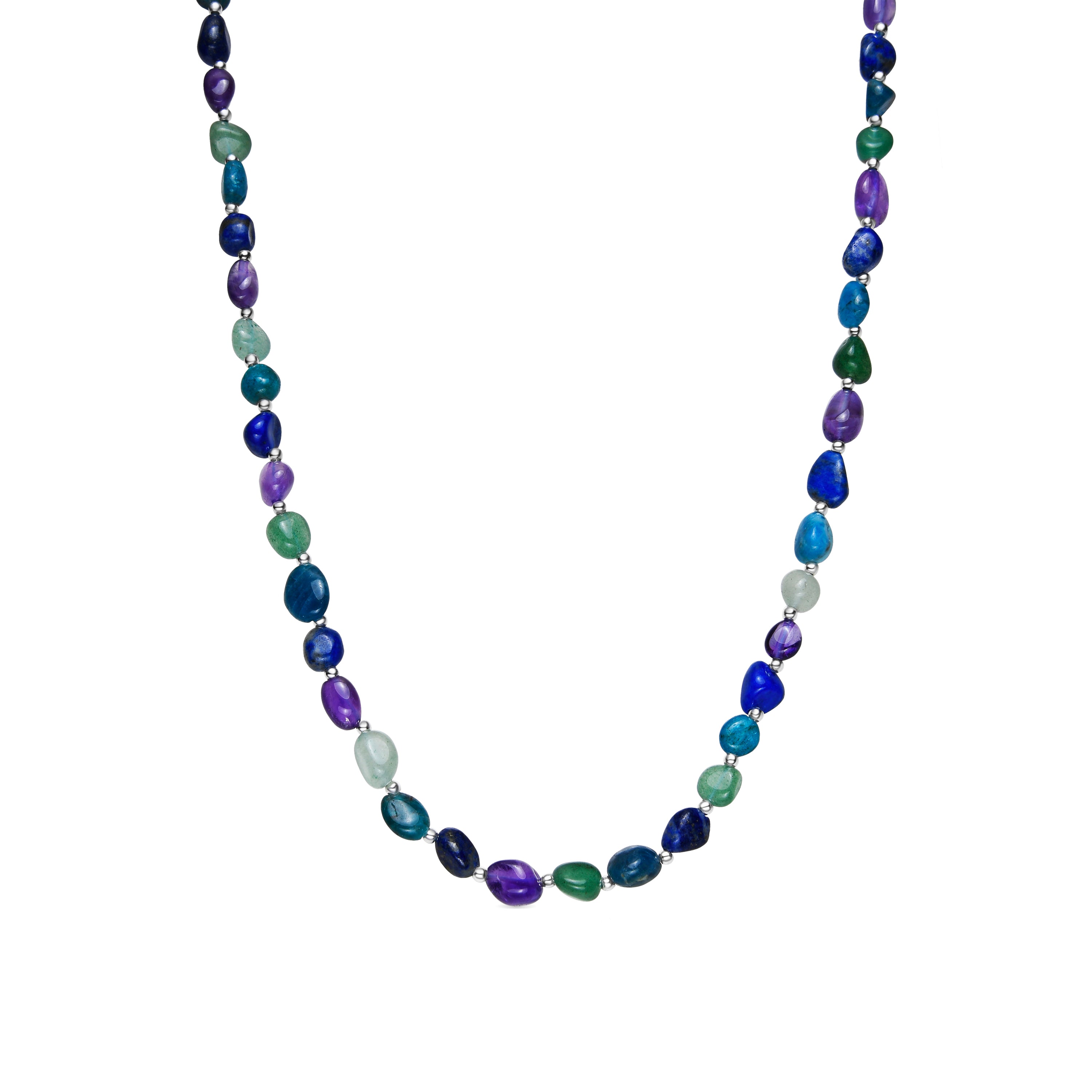Silver finished collar and Natural Amethyst - Umavi