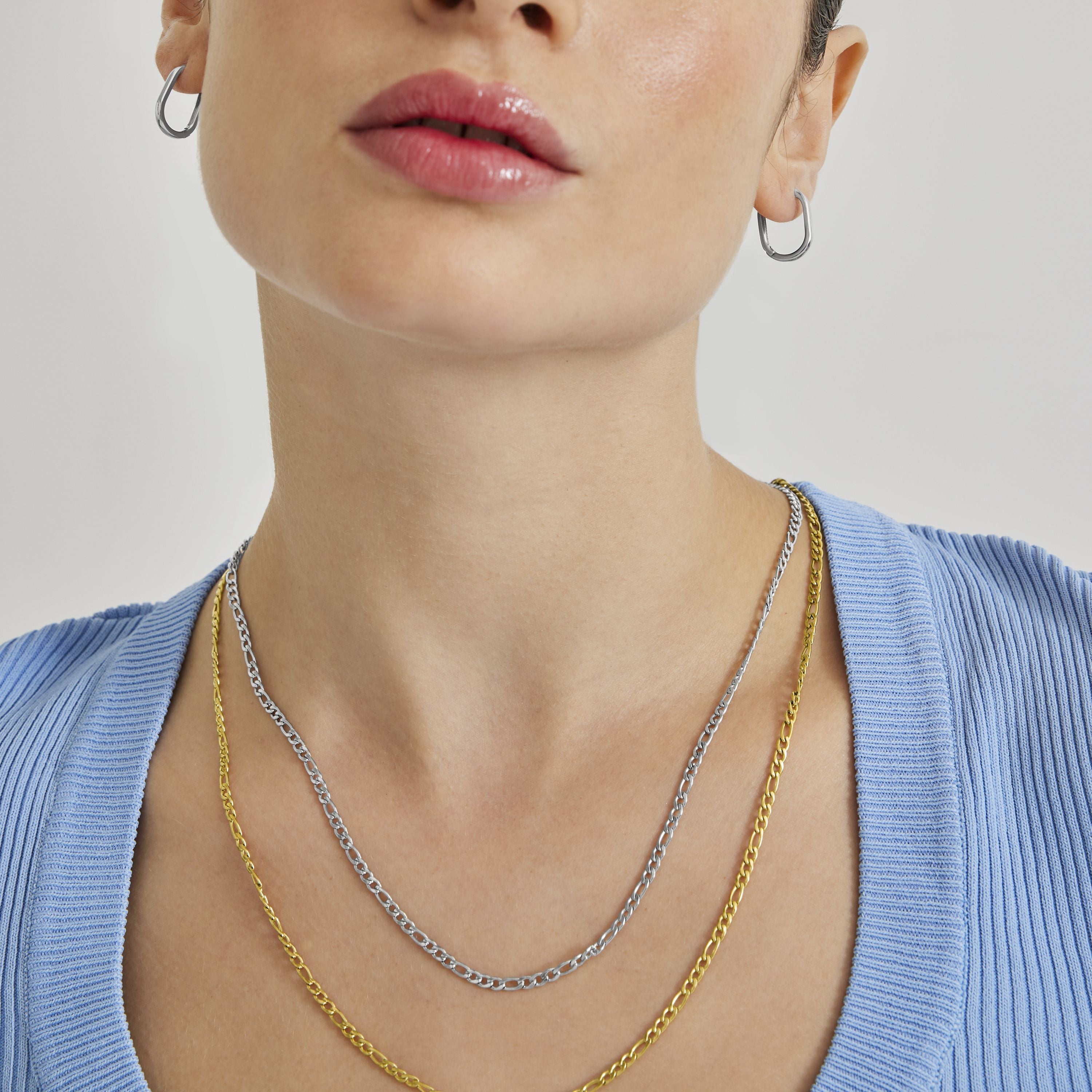 Rhodium-finished collar - Desay