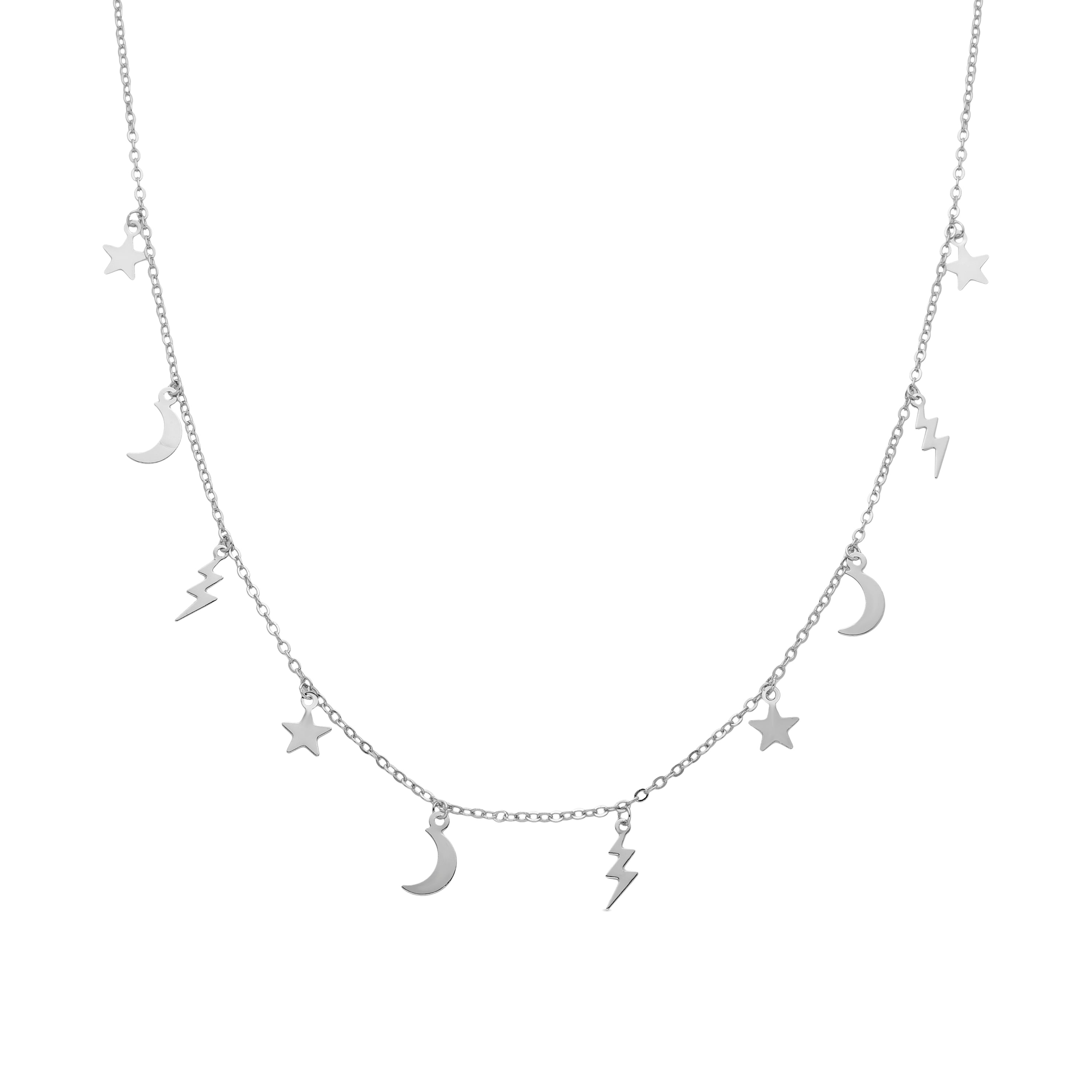 Rhodium-finished collar - Diaxi