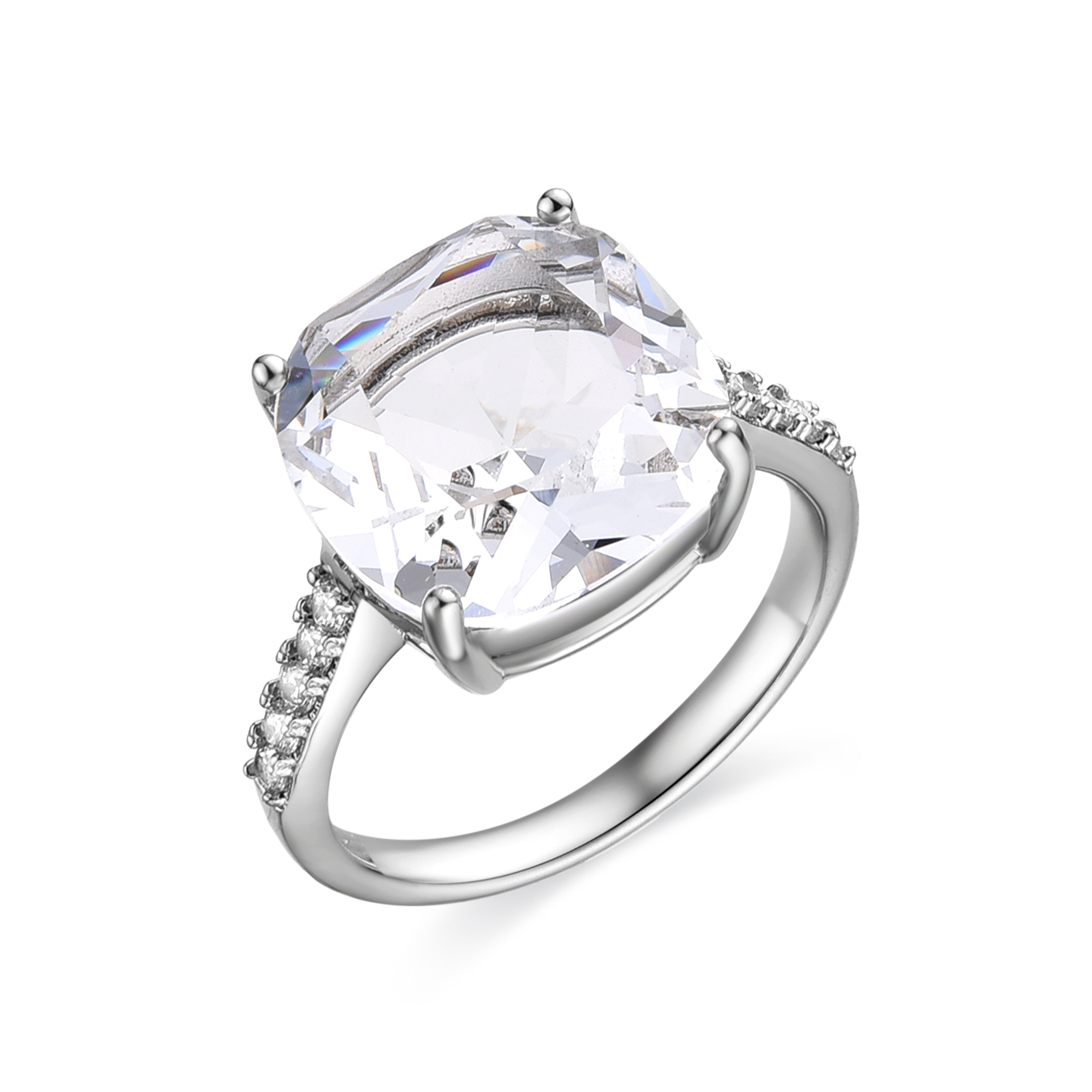 Anillo con Circonita Brillante acabado plata - Nasoya