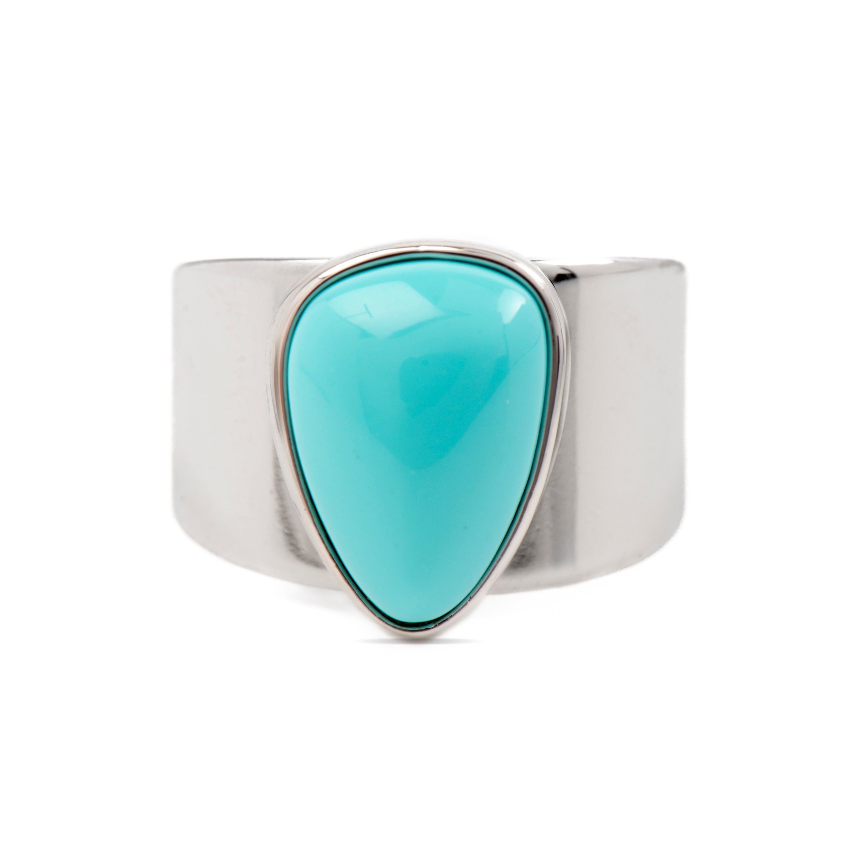 Anillo de Agata Azul acabado en rodio - Sheak