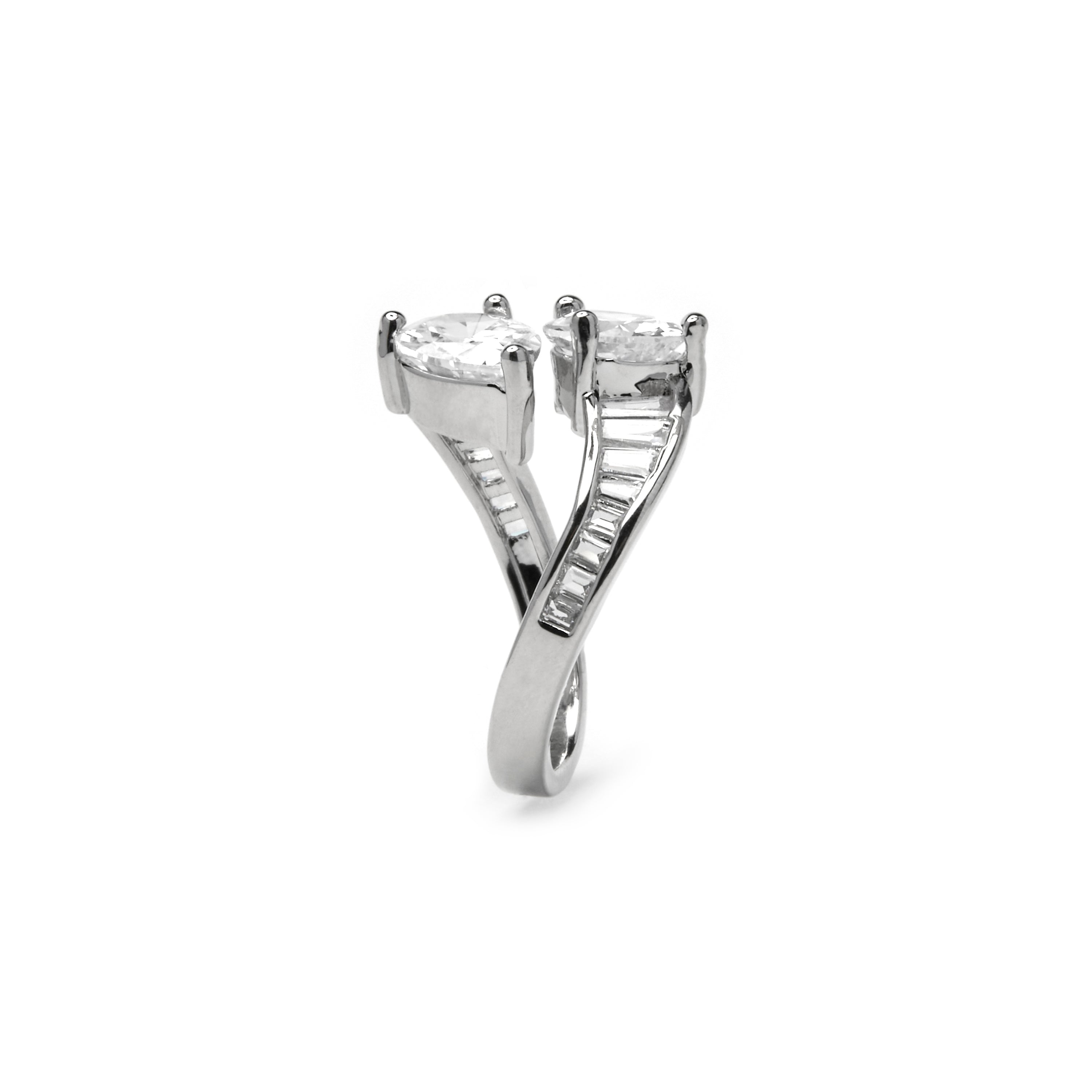 Anello con Zirconia Brillante finitura argento - Darbia