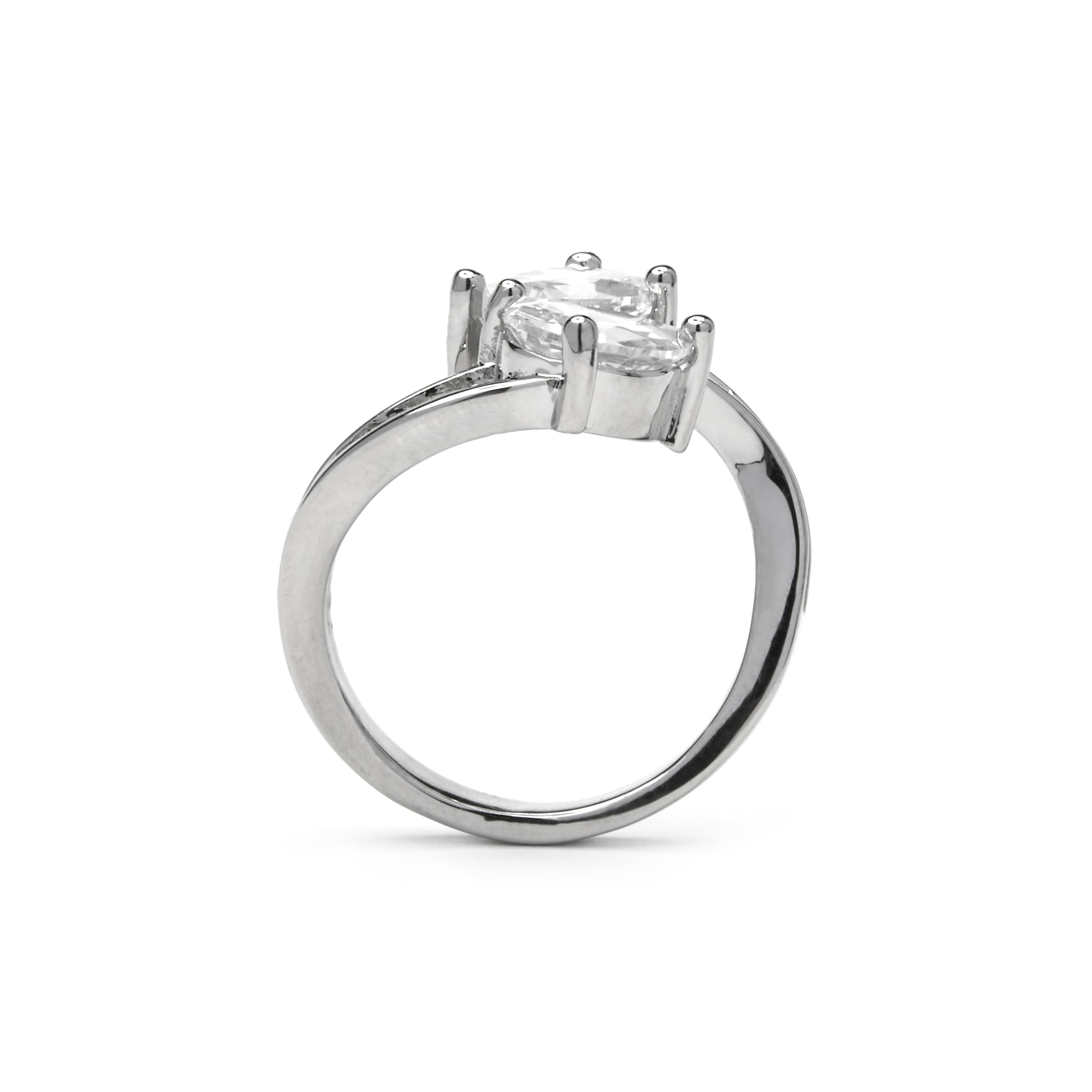 Anello con Zirconia Brillante finitura argento - Darbia