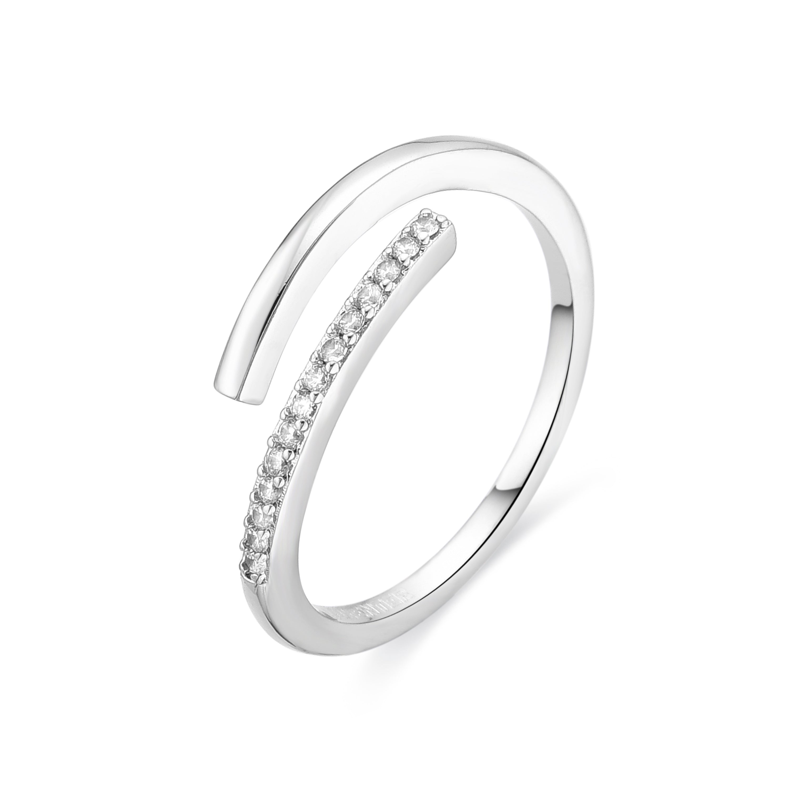 Anillo de Circonita Brillante acabado en rodio - Dilex
