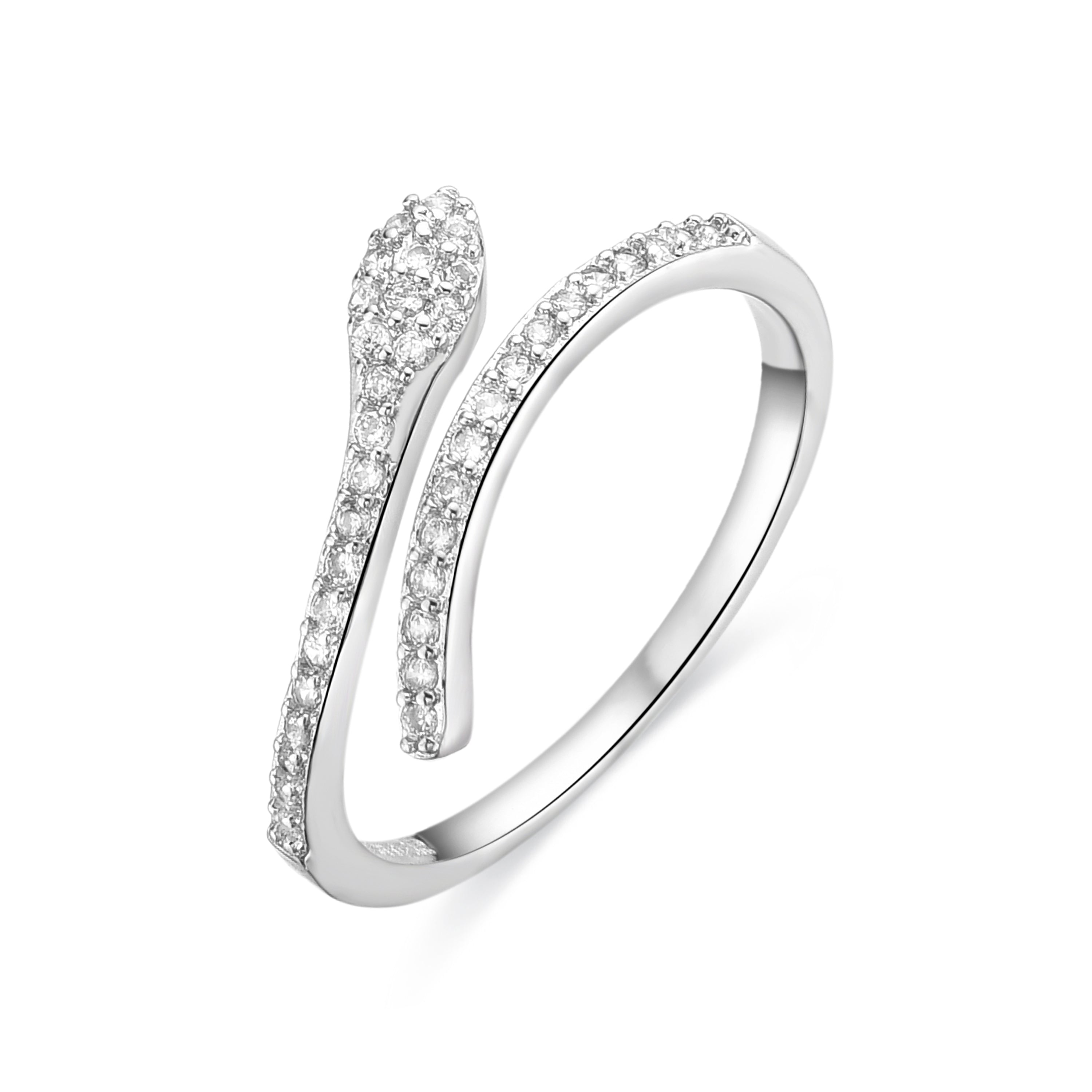 Anillo de Circonita Brillante acabado en rodio - Nudoa