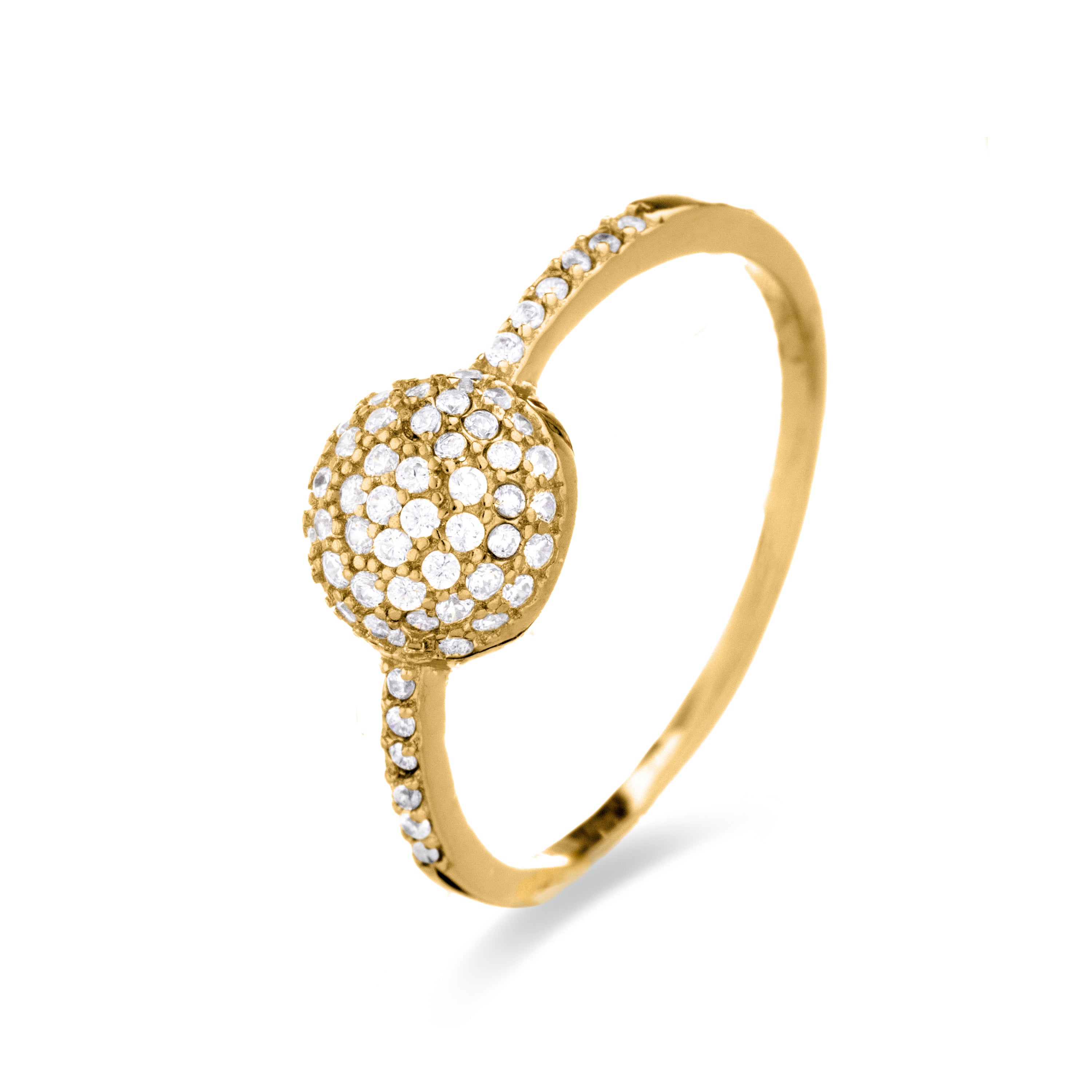Anillo de Plata de Ley 925 con Circonita Brillante acabado en oro amarillo 18K - Langi
