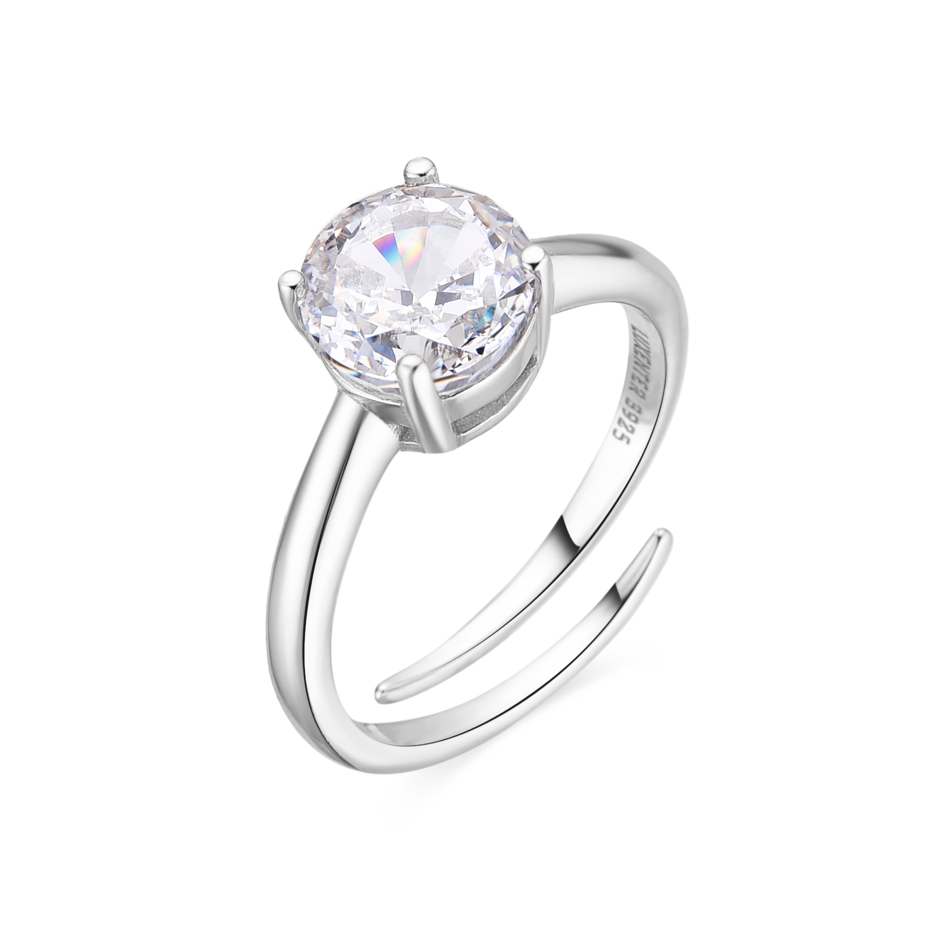 Bague en Argent Sterling 925 et Zirconium Brillant finition rhodium - Baran