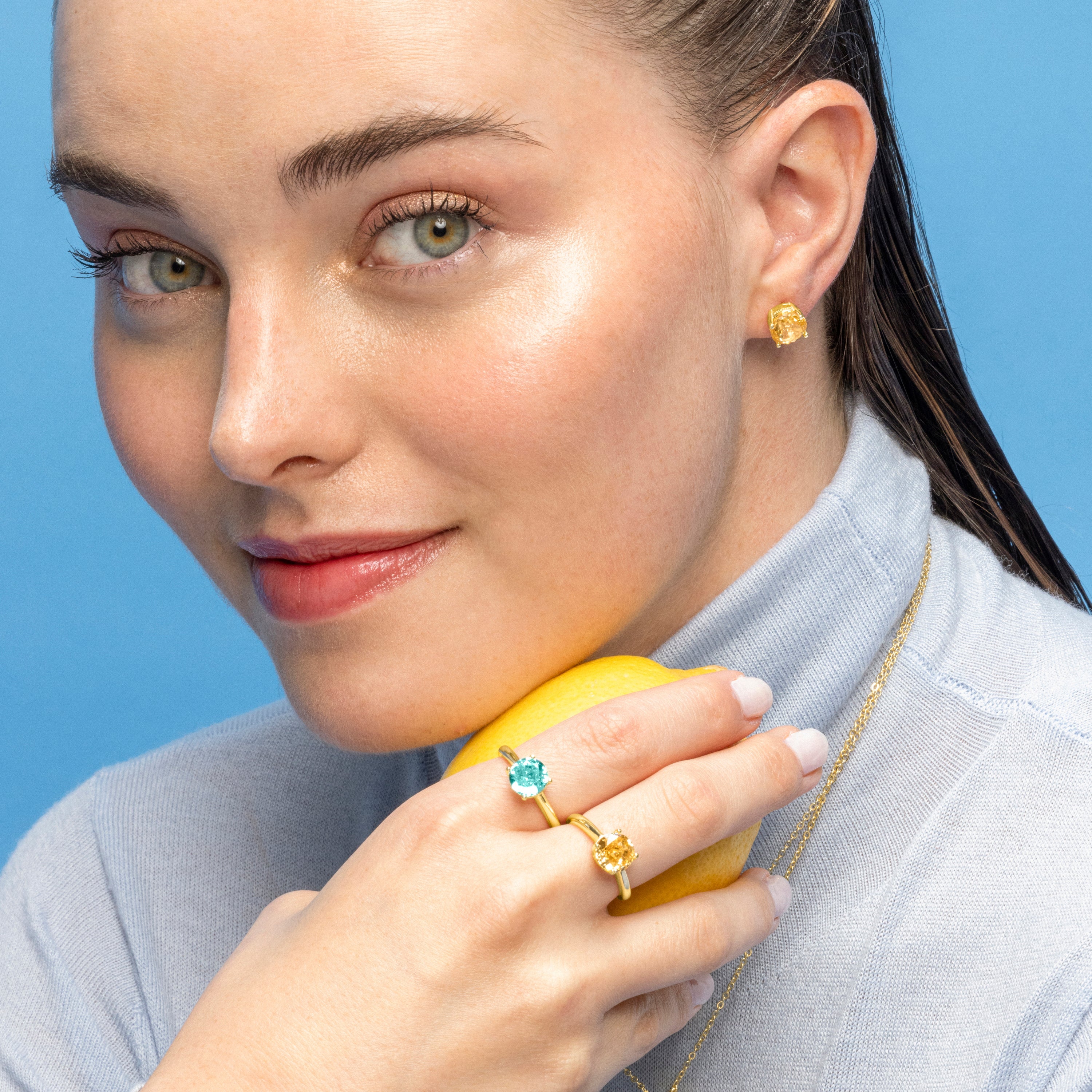925 Sterling Zilveren Ring en Padparadscha met 18k Gouden Afwerking - Baran