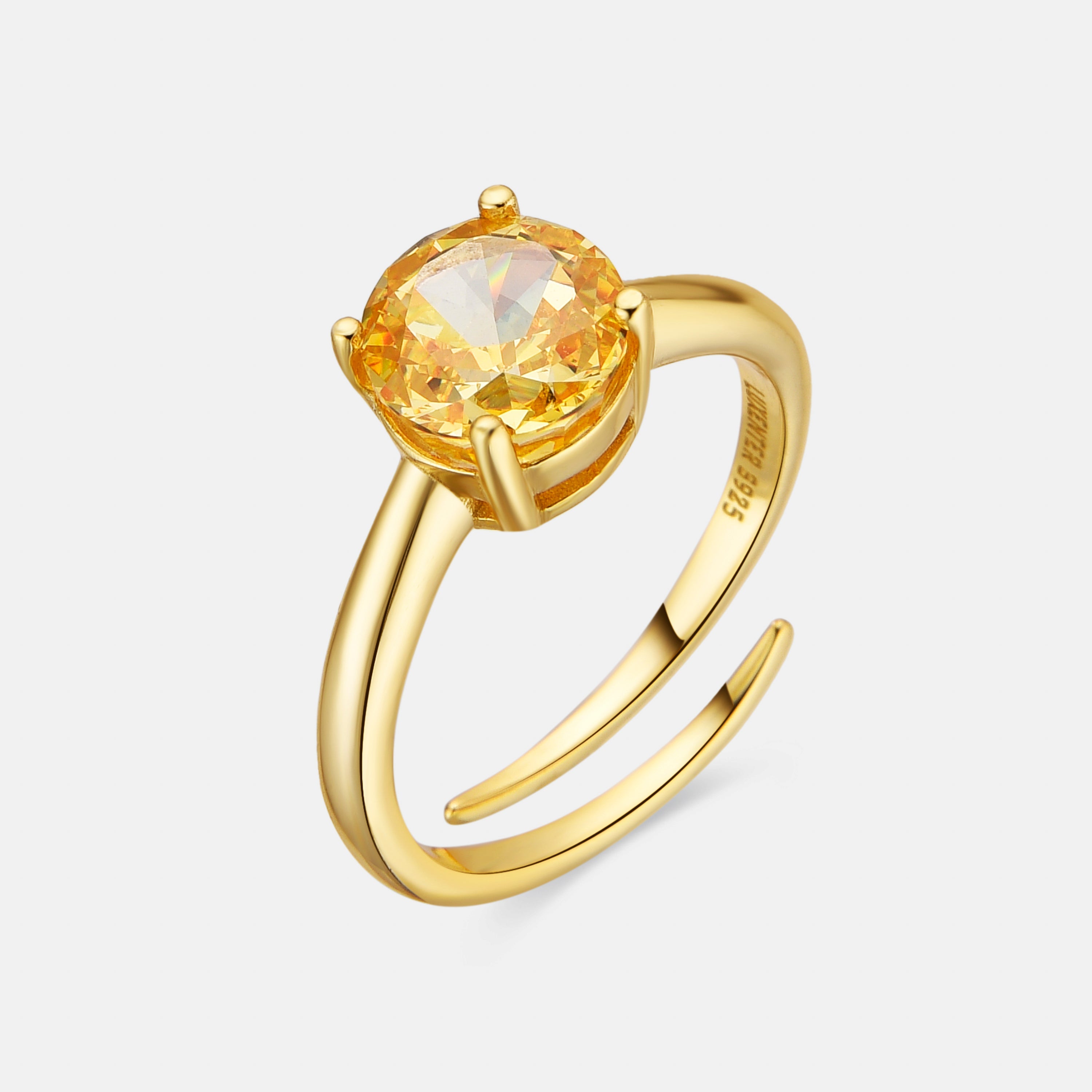 925 Sterling Zilveren Ring en Padparadscha met 18k Gouden Afwerking - Baran