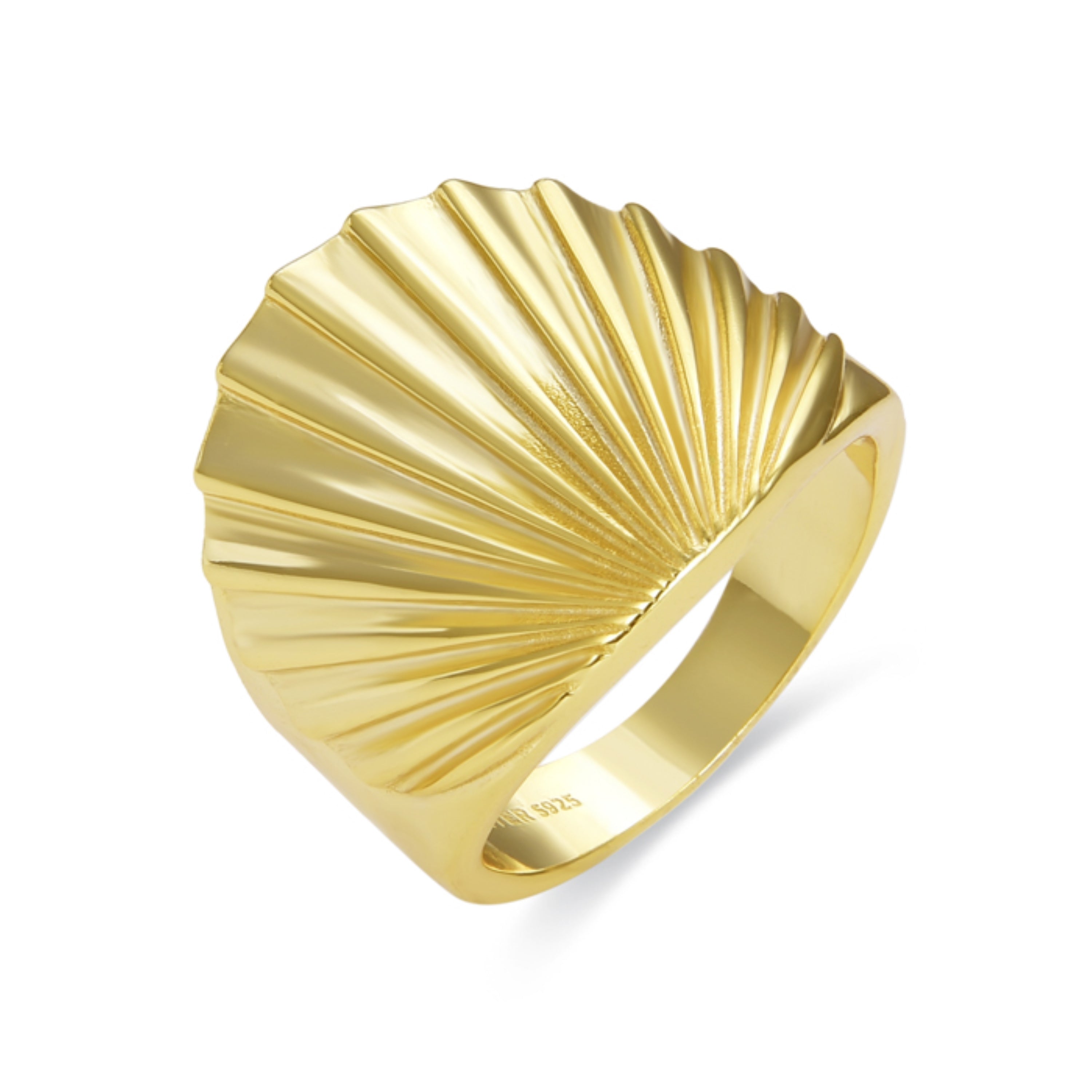 Anillo de Plata de Ley 925 con Circonita Brillante acabado en oro amarillo 18K - Pabrak