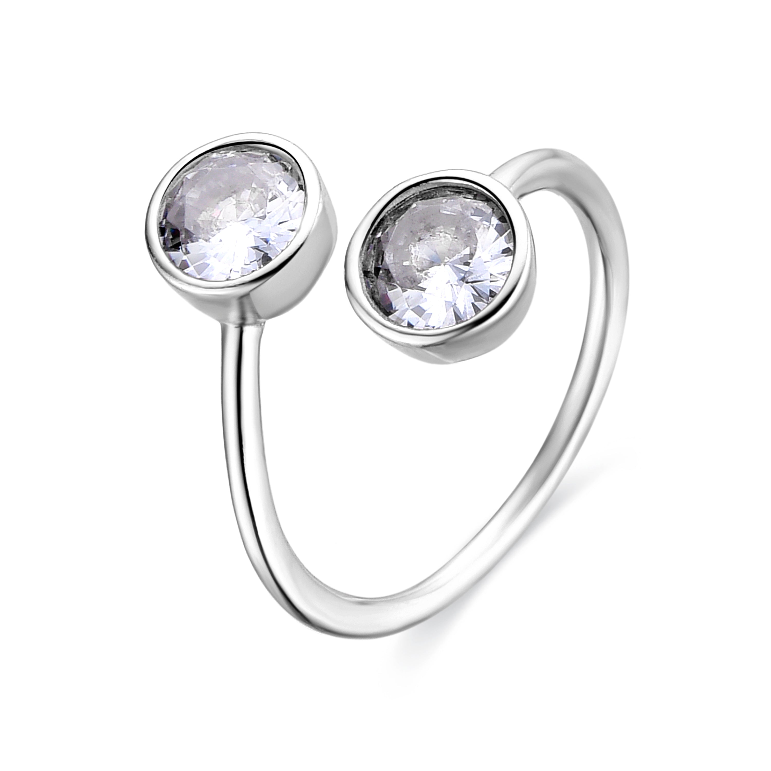 Anillo de Plata de Ley 925 y Circonita Brillante acabado en rodio - Abne