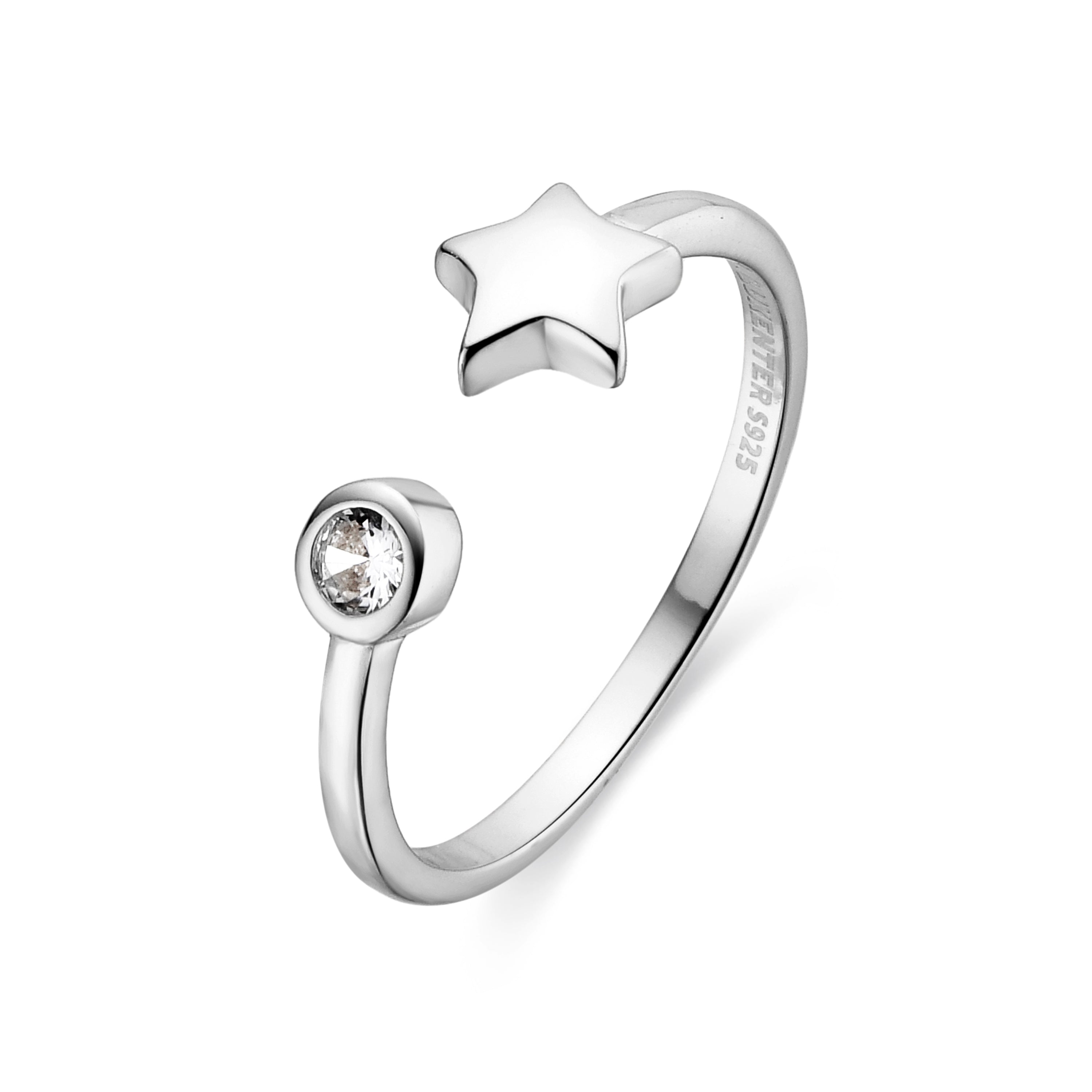 Anillo de Plata de Ley 925 y Circonita Brillante acabado en rodio - Fazih