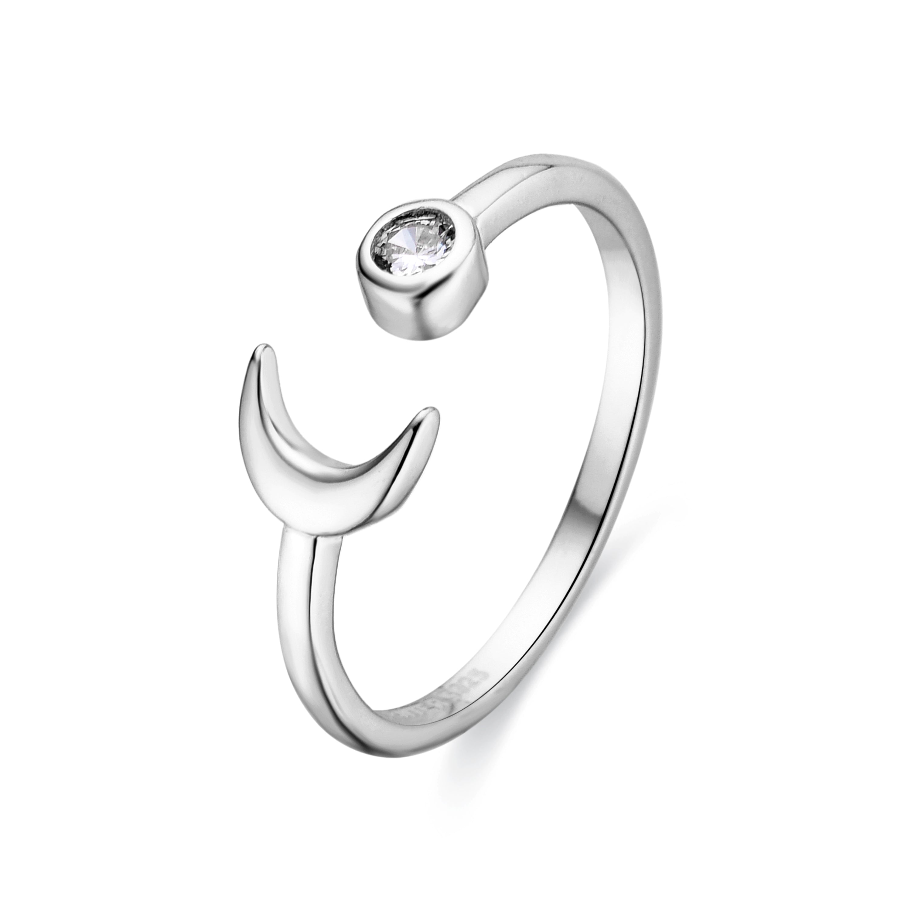 Anillo de Plata de Ley 925 y Circonita Brillante acabado en rodio - Takku
