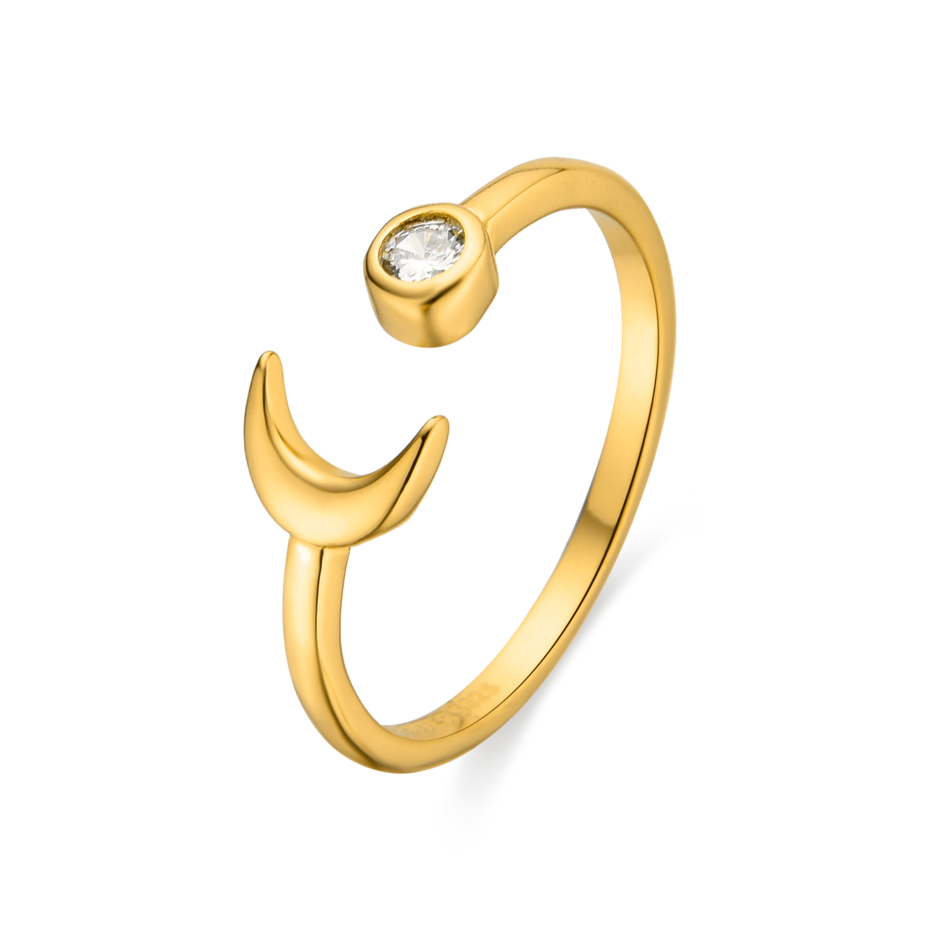 Anillo de Plata de Ley 925 y Circonita Brillante acabado en oro amarillo 18K - Takku
