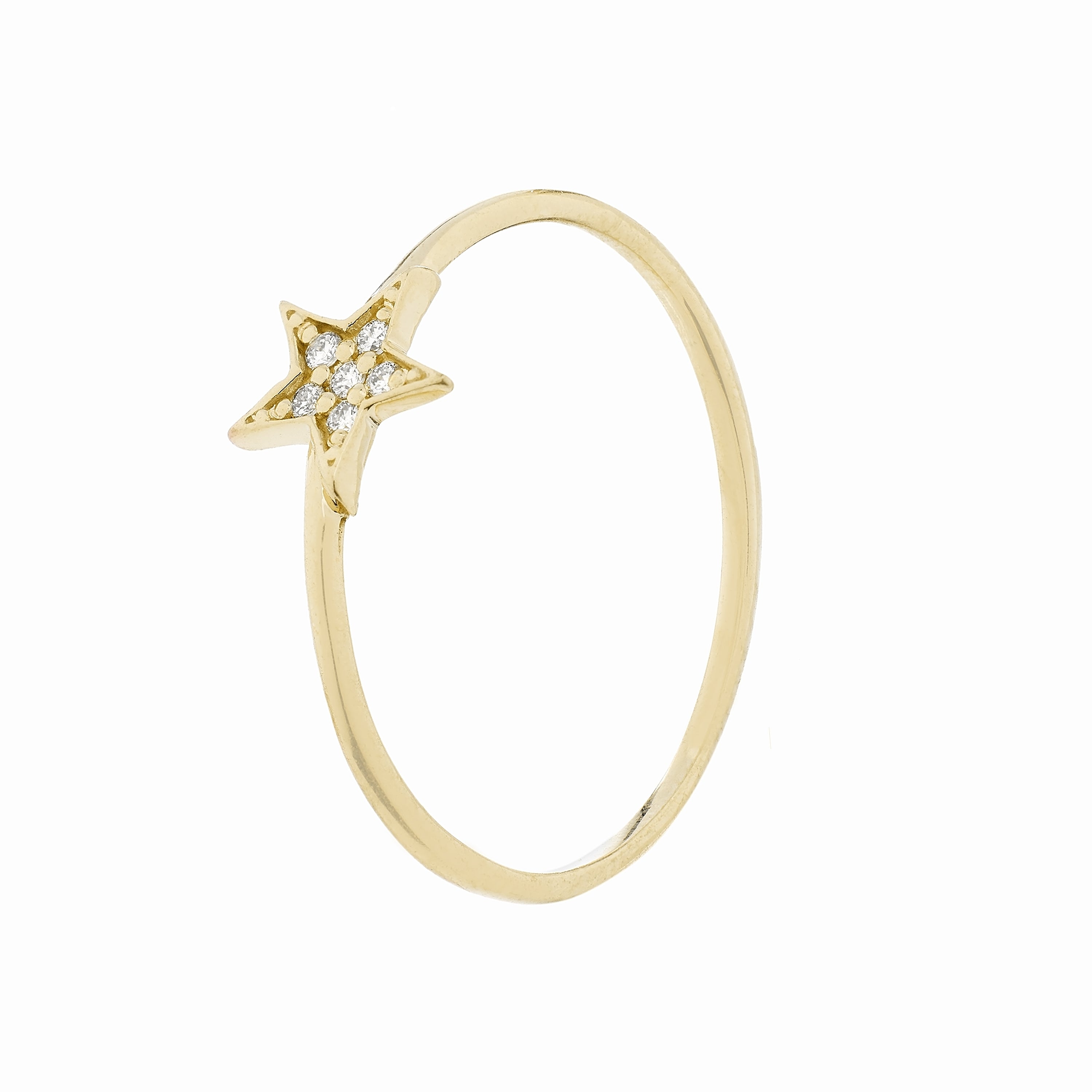 Anillo Star oro de ley de 18k y diamantes