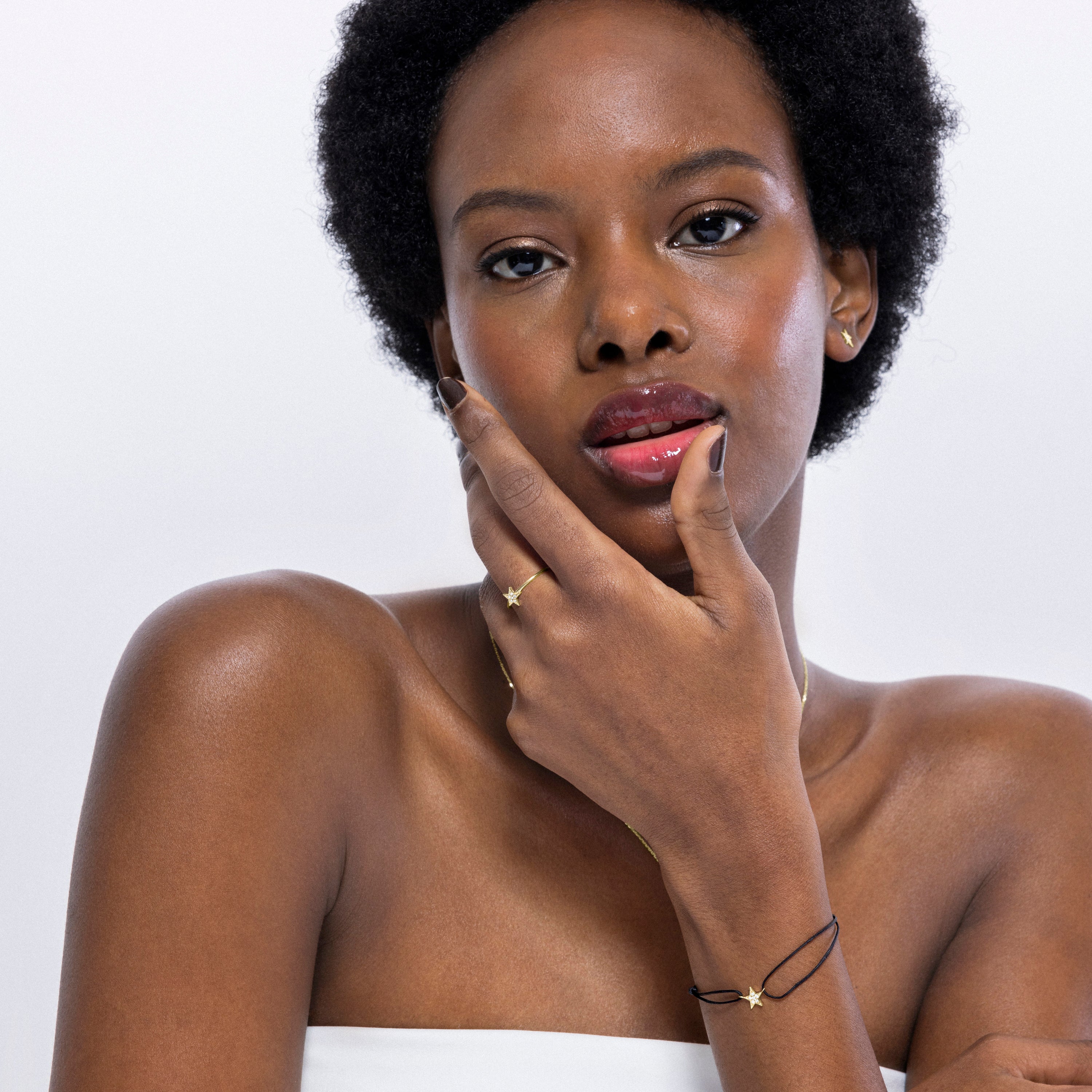 Anillo Star oro de ley de 18k y diamantes