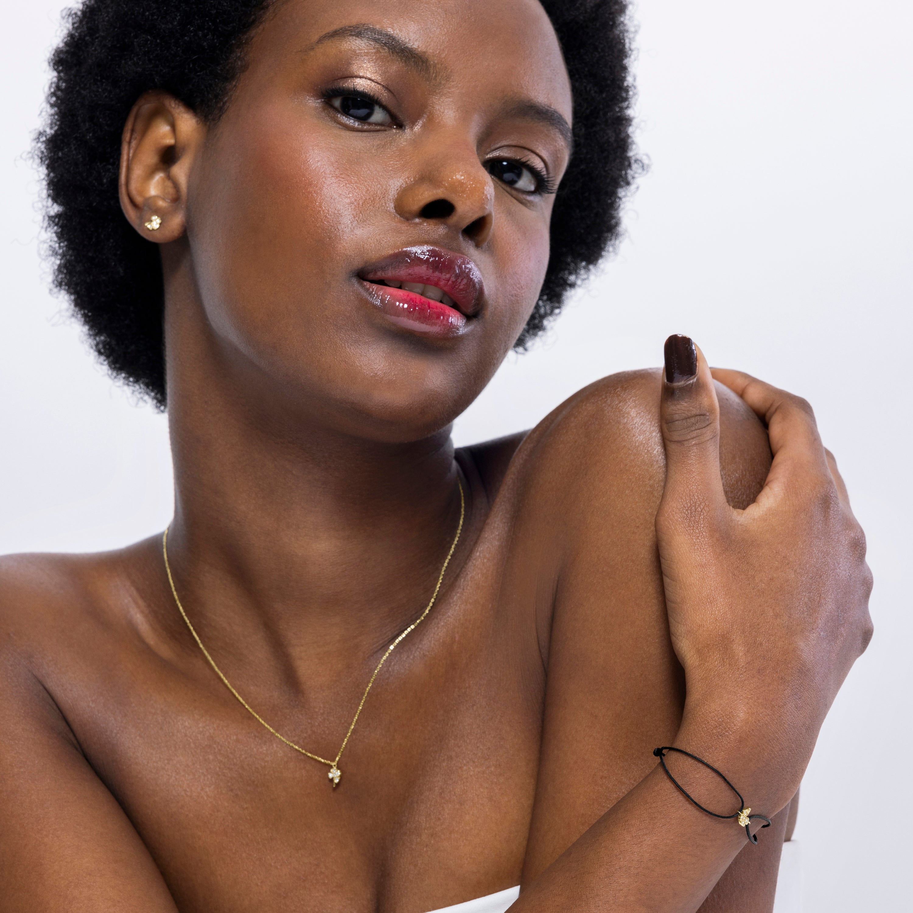 Pulsera Trebol oro de ley de 18k y diamantes