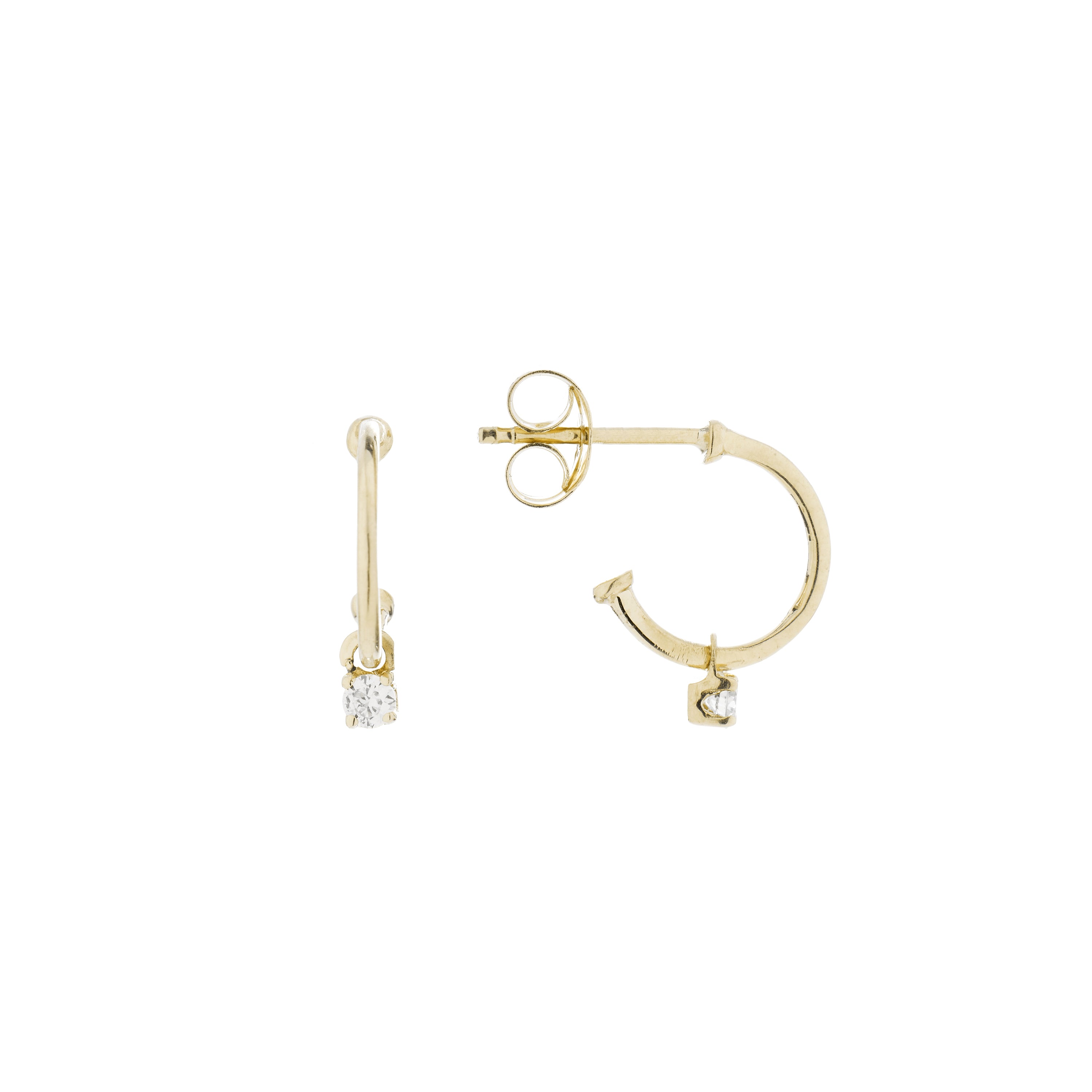 Pendientes Ziva oro de ley de 18k y diamantes