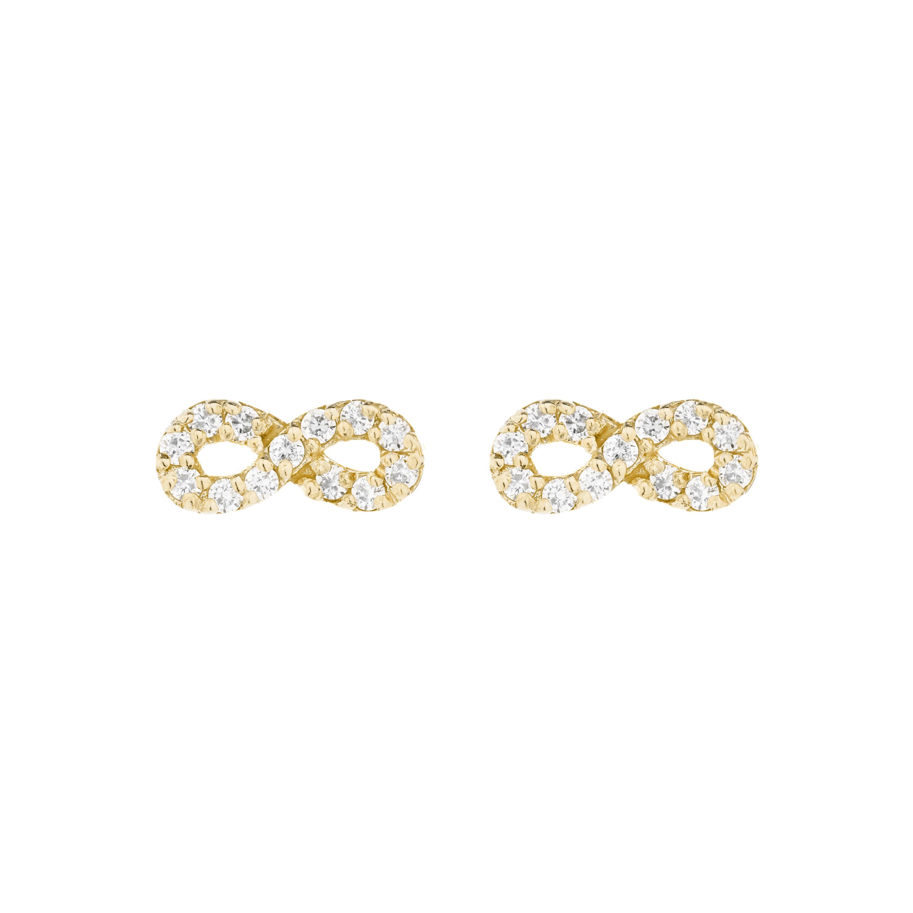 Pendientes Infinity oro de ley de 18k y diamantes