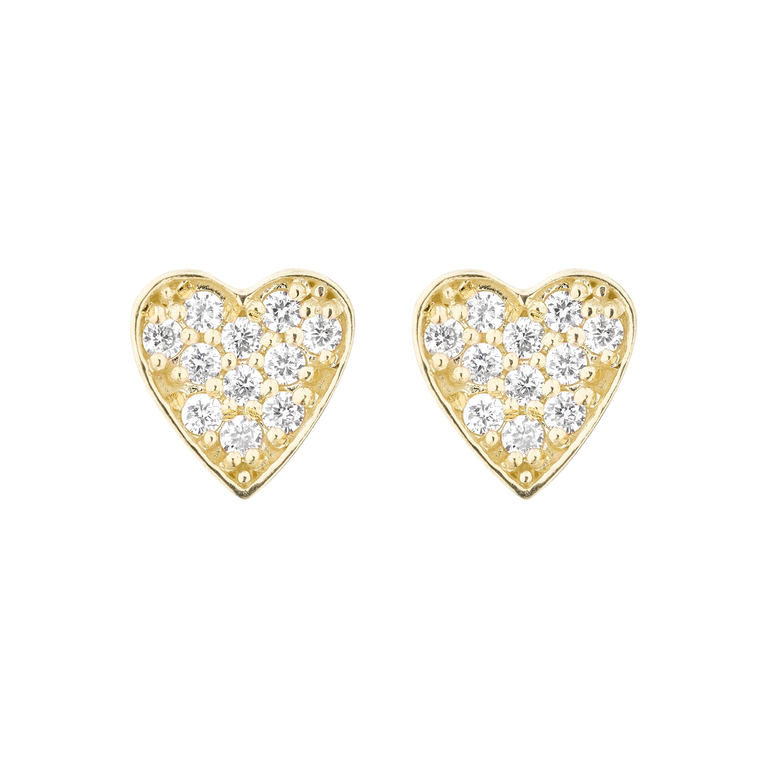 Pendientes Heart oro de ley de 18k y diamantes