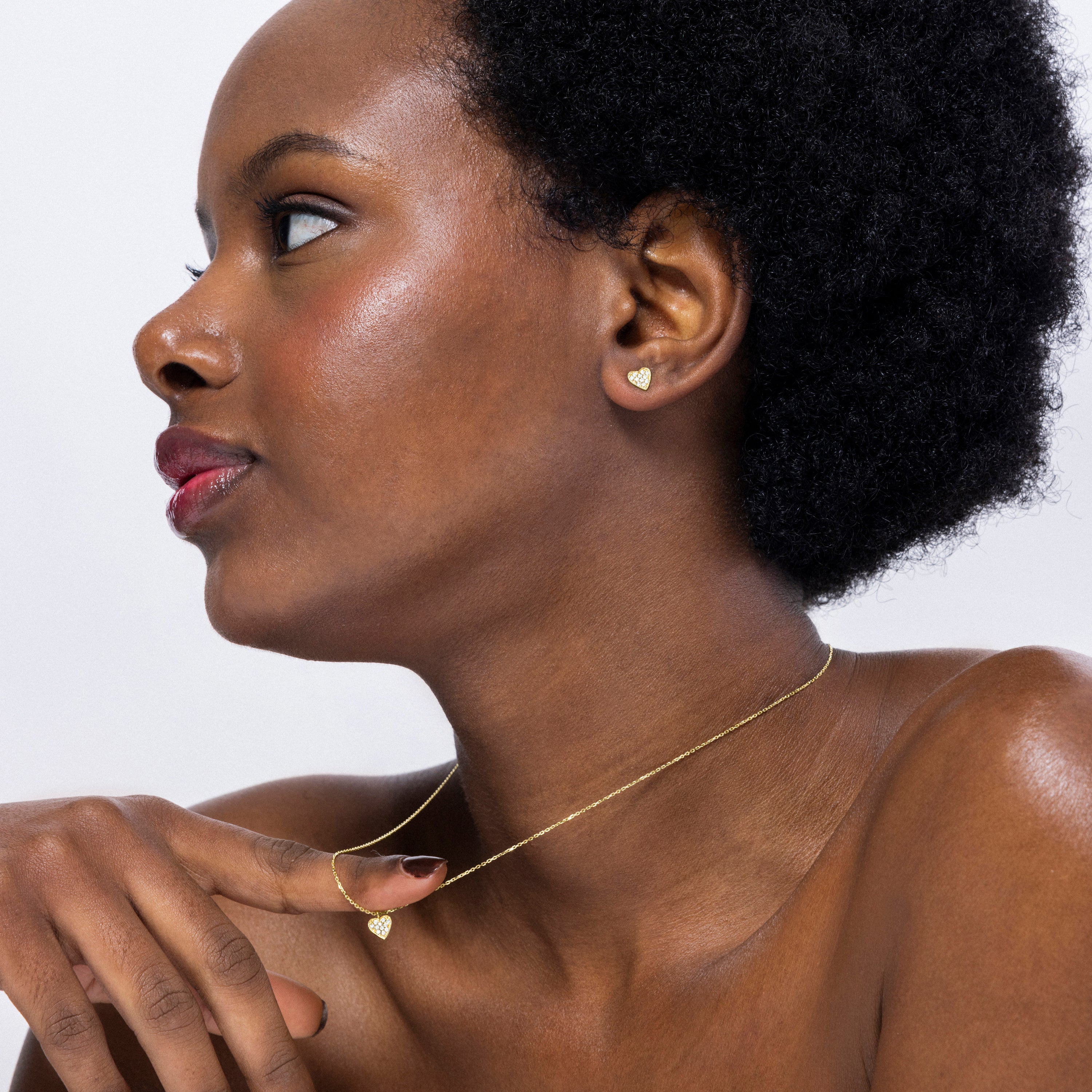 Pendientes Heart oro de ley de 18k y diamantes