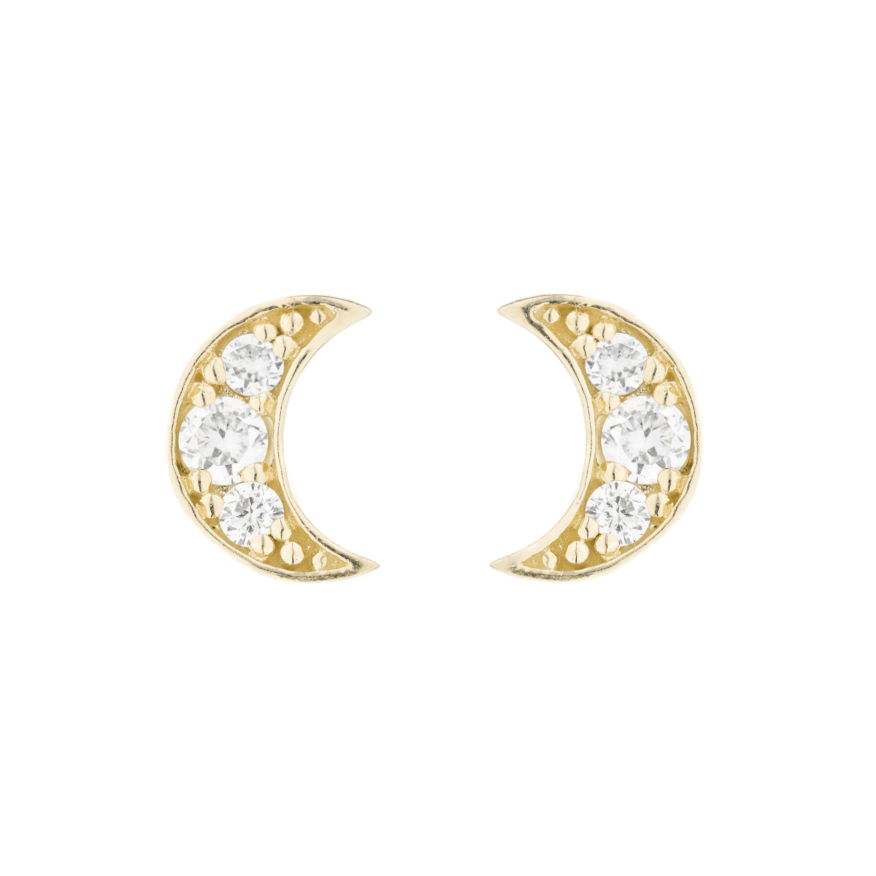 Pendientes Moon oro de ley de 18k y diamantes