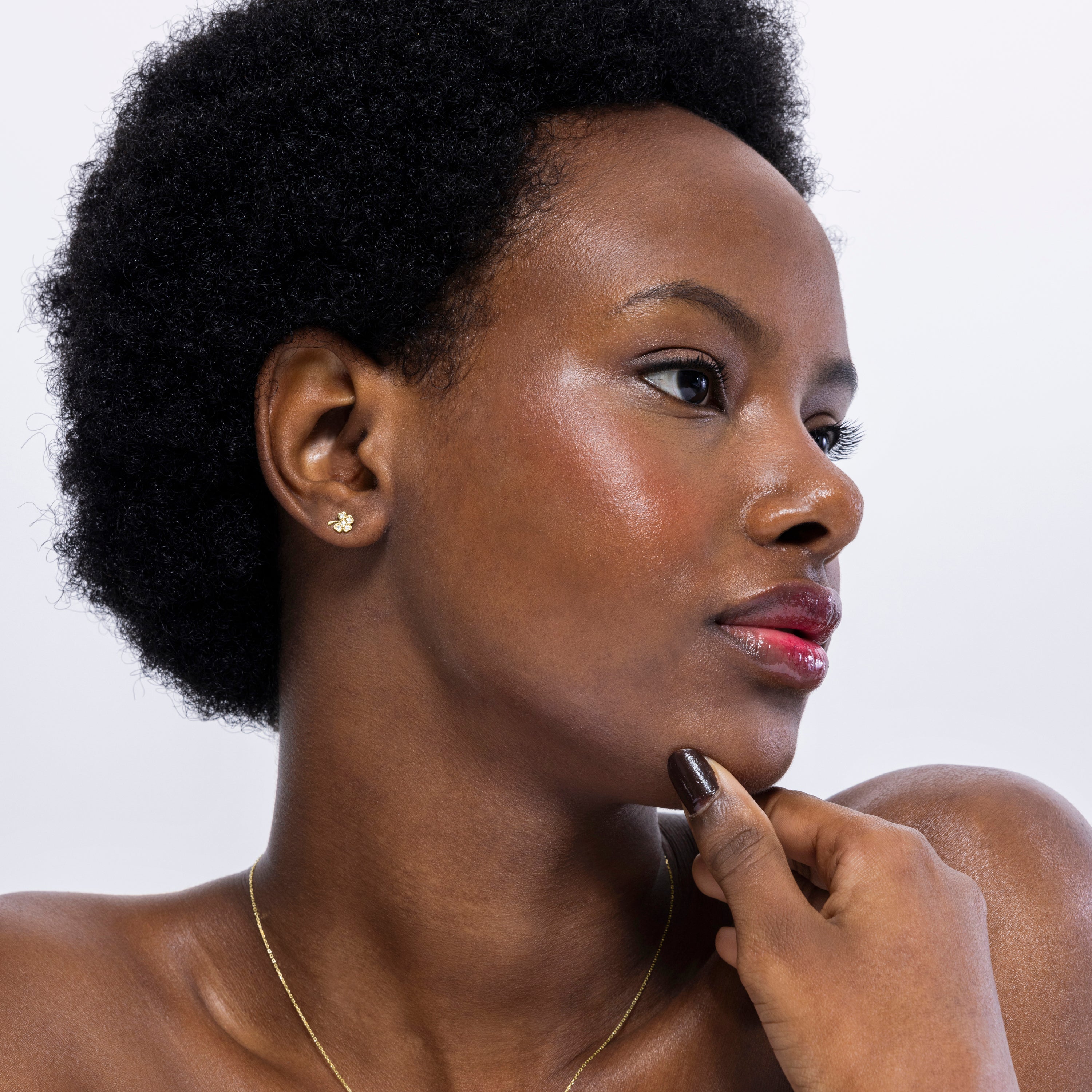 Pendientes Trebol oro de ley de 18k y diamantes