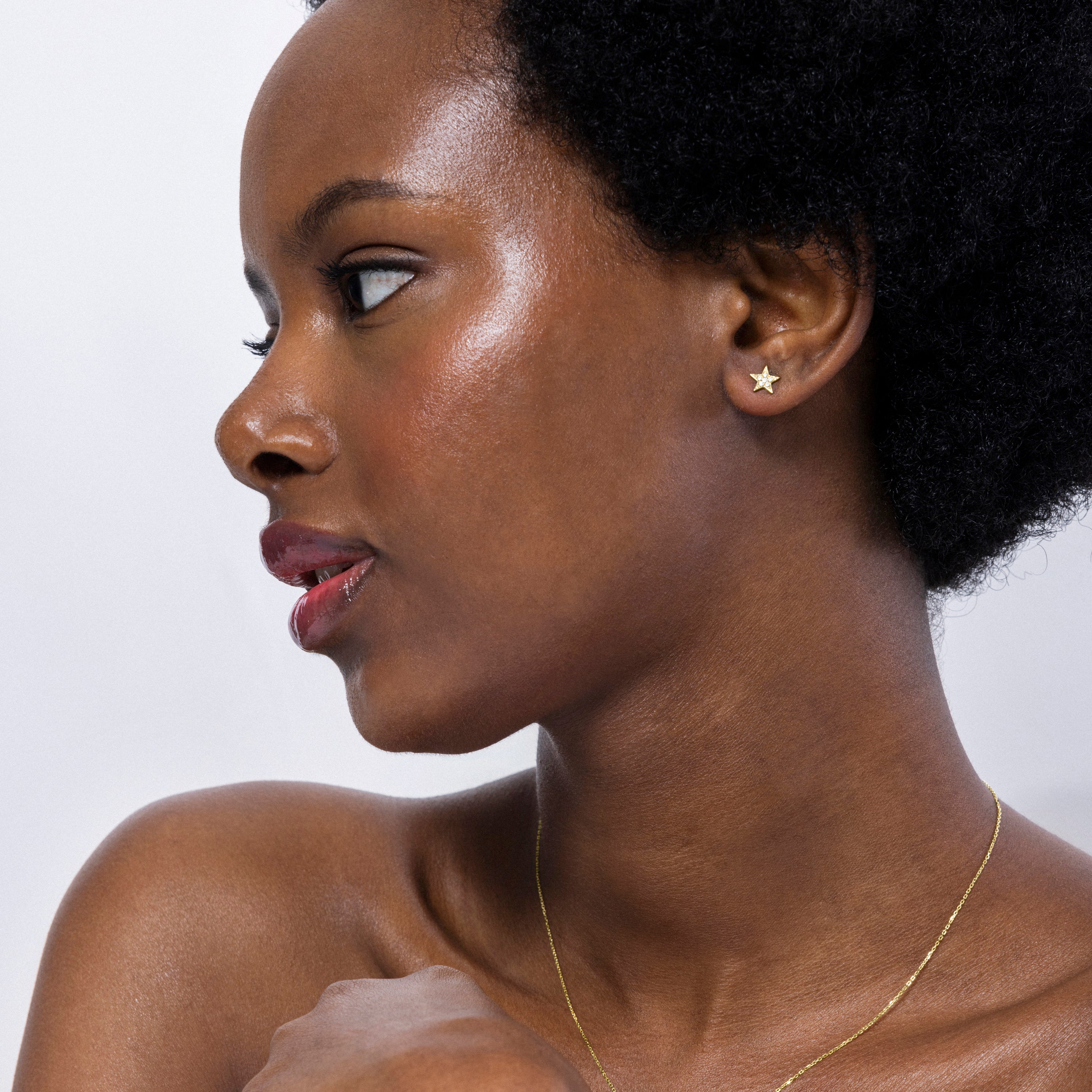 Pendientes Star oro de ley de 18k y diamantes