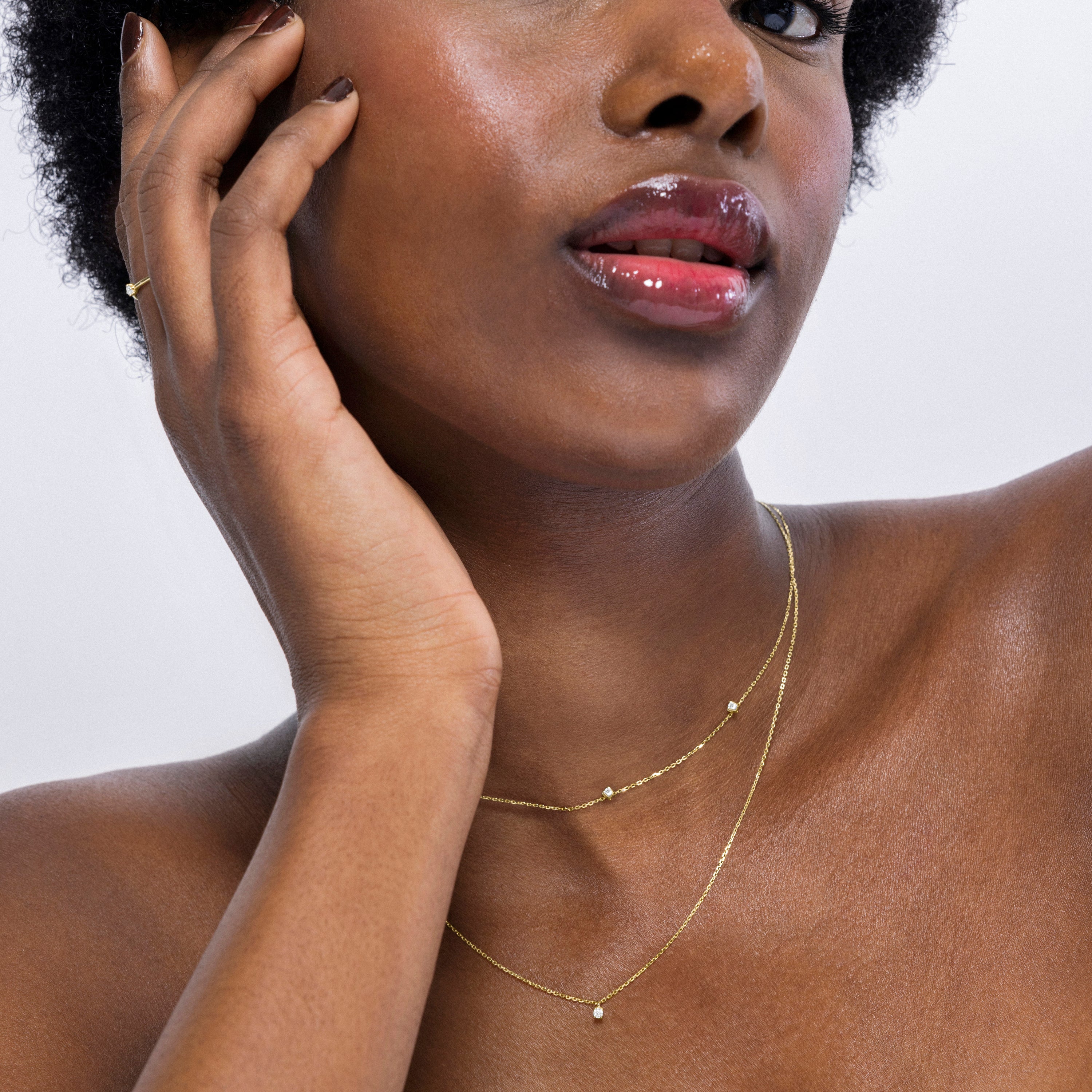 Collar Drusda oro de ley de 18k y diamantes