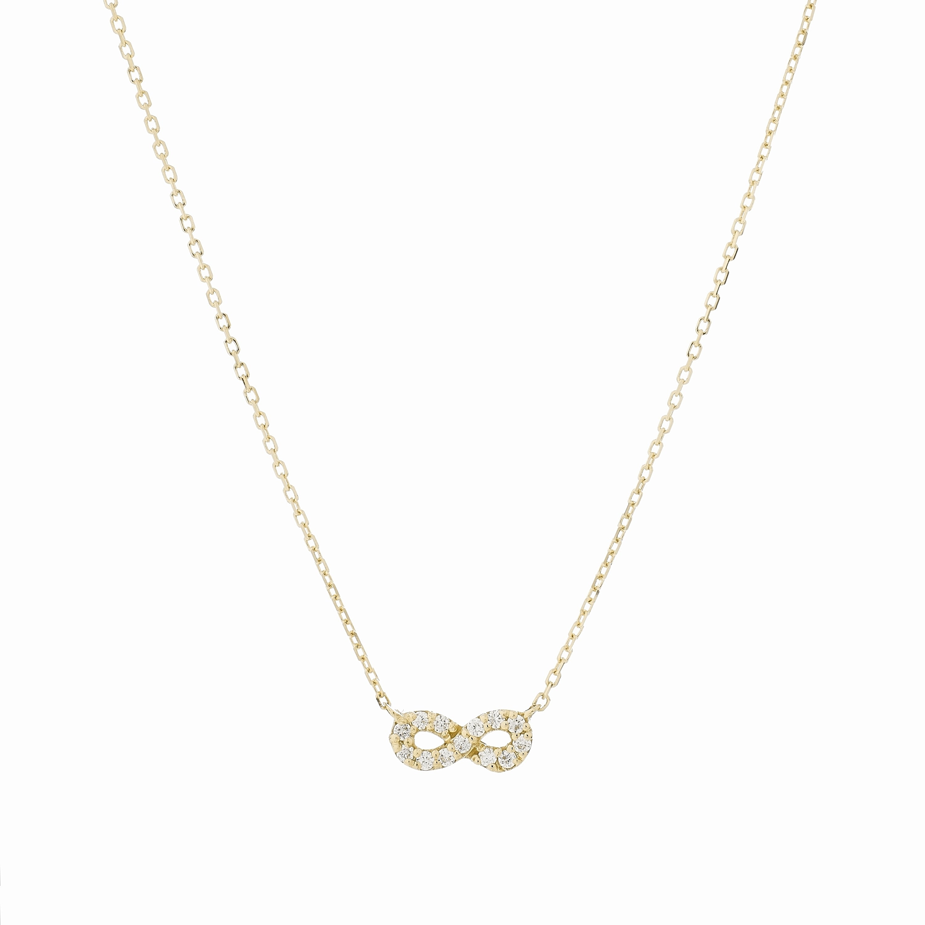 Collar Infinity oro de ley de 18k y diamantes